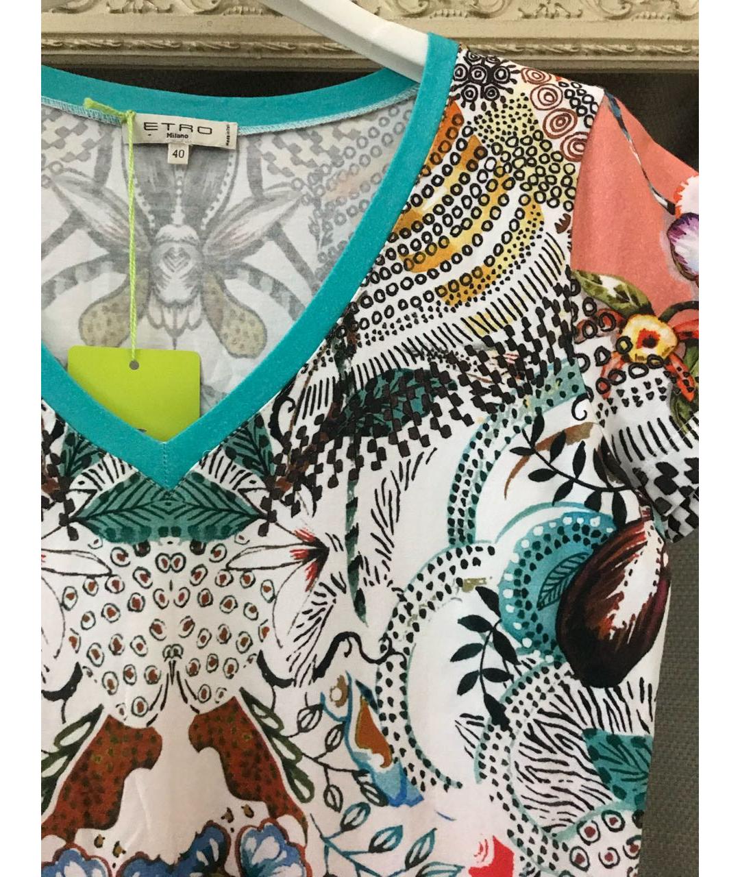ETRO Мульти хлопко-эластановая футболка, фото 7