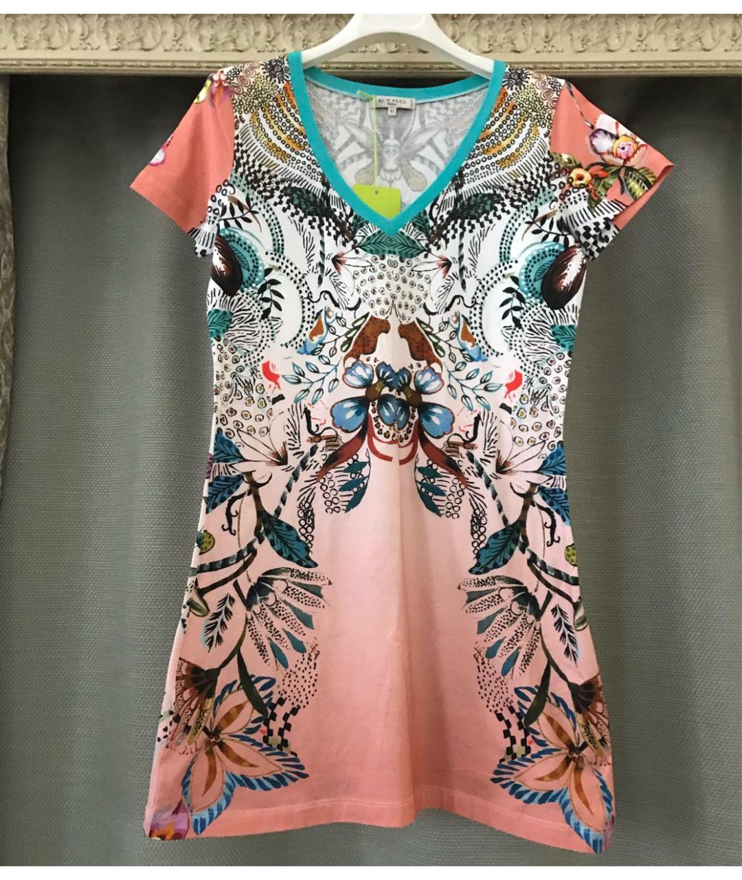 ETRO Мульти хлопко-эластановая футболка, фото 9