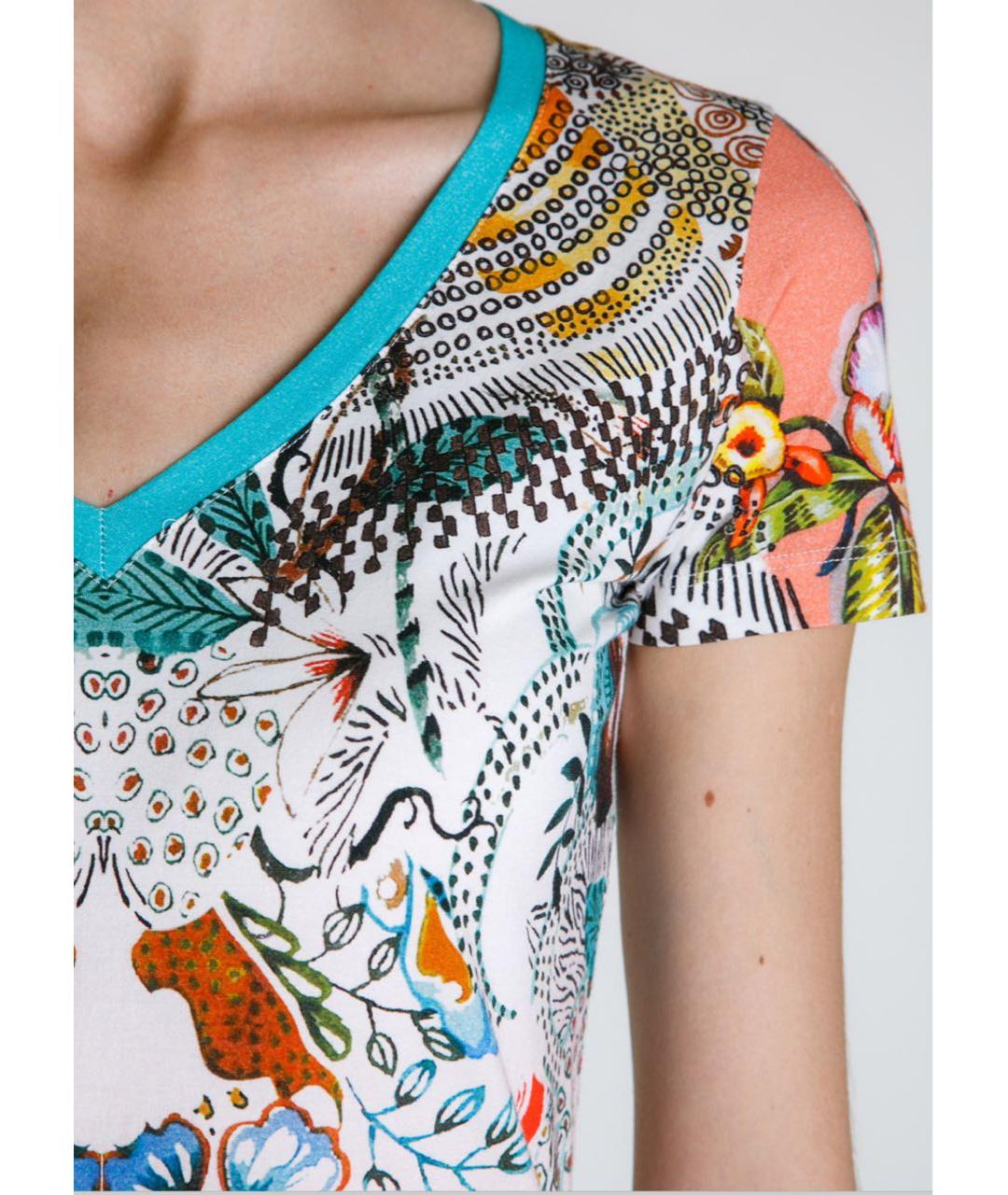 ETRO Мульти хлопко-эластановая футболка, фото 4