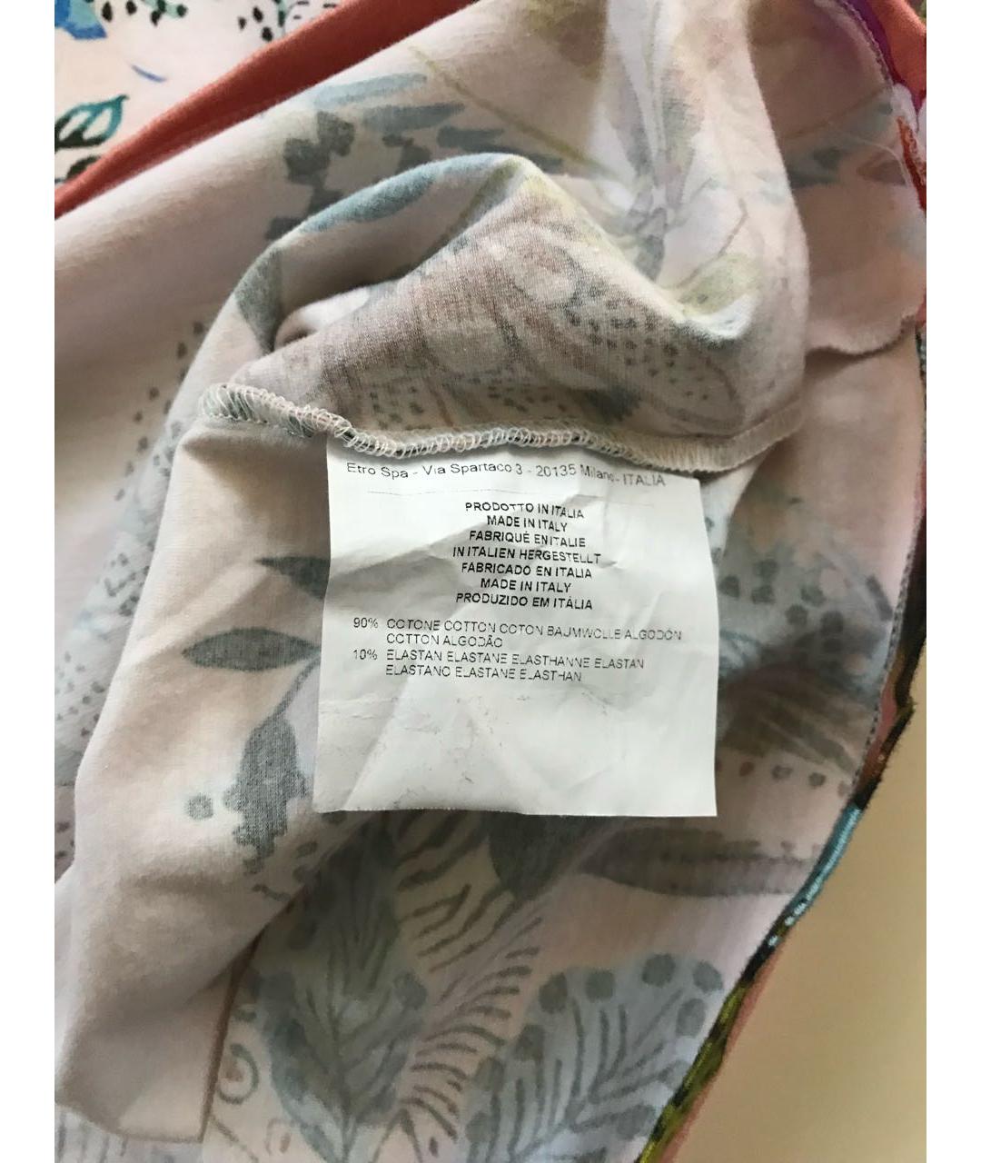 ETRO Мульти хлопко-эластановая футболка, фото 8