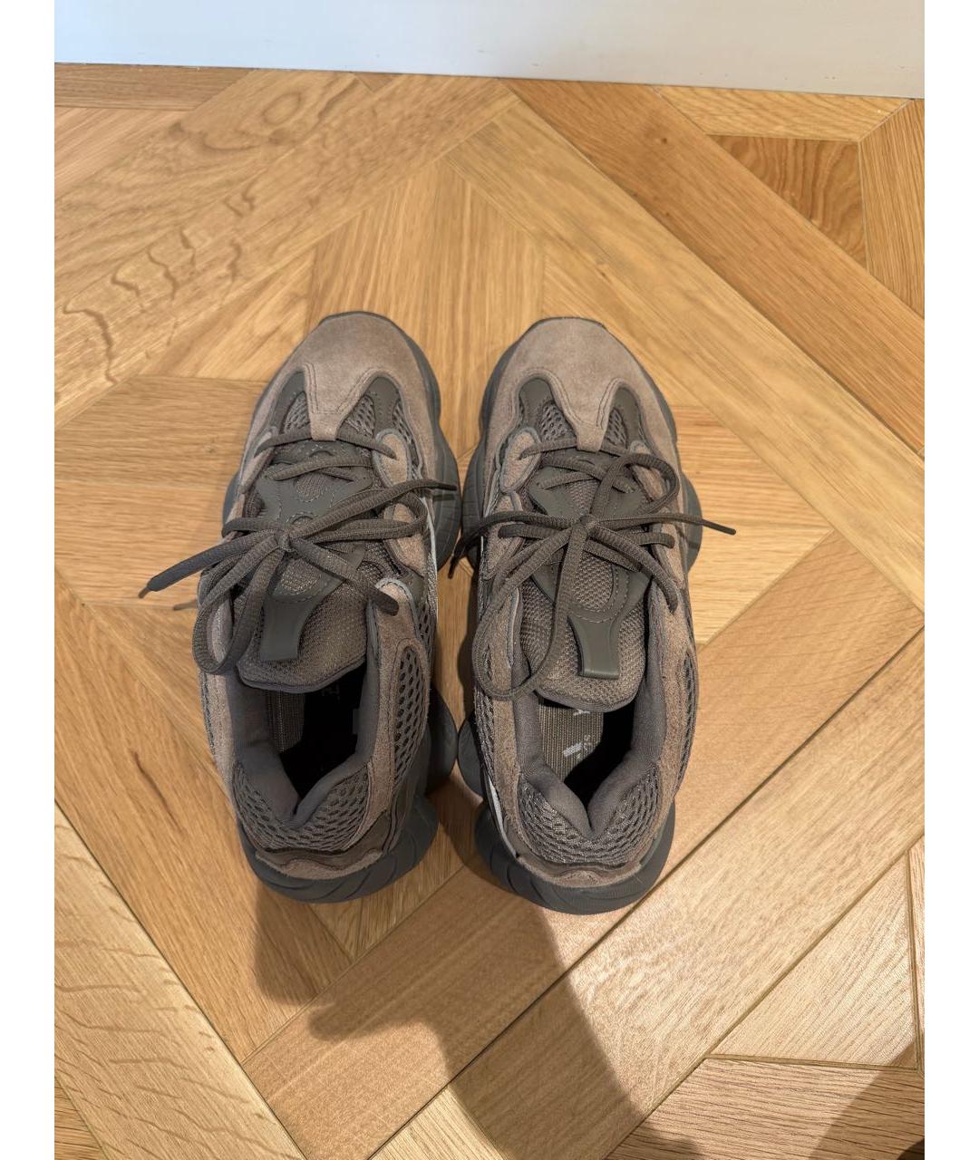 ADIDAS YEEZY Коричневые замшевые кроссовки, фото 3