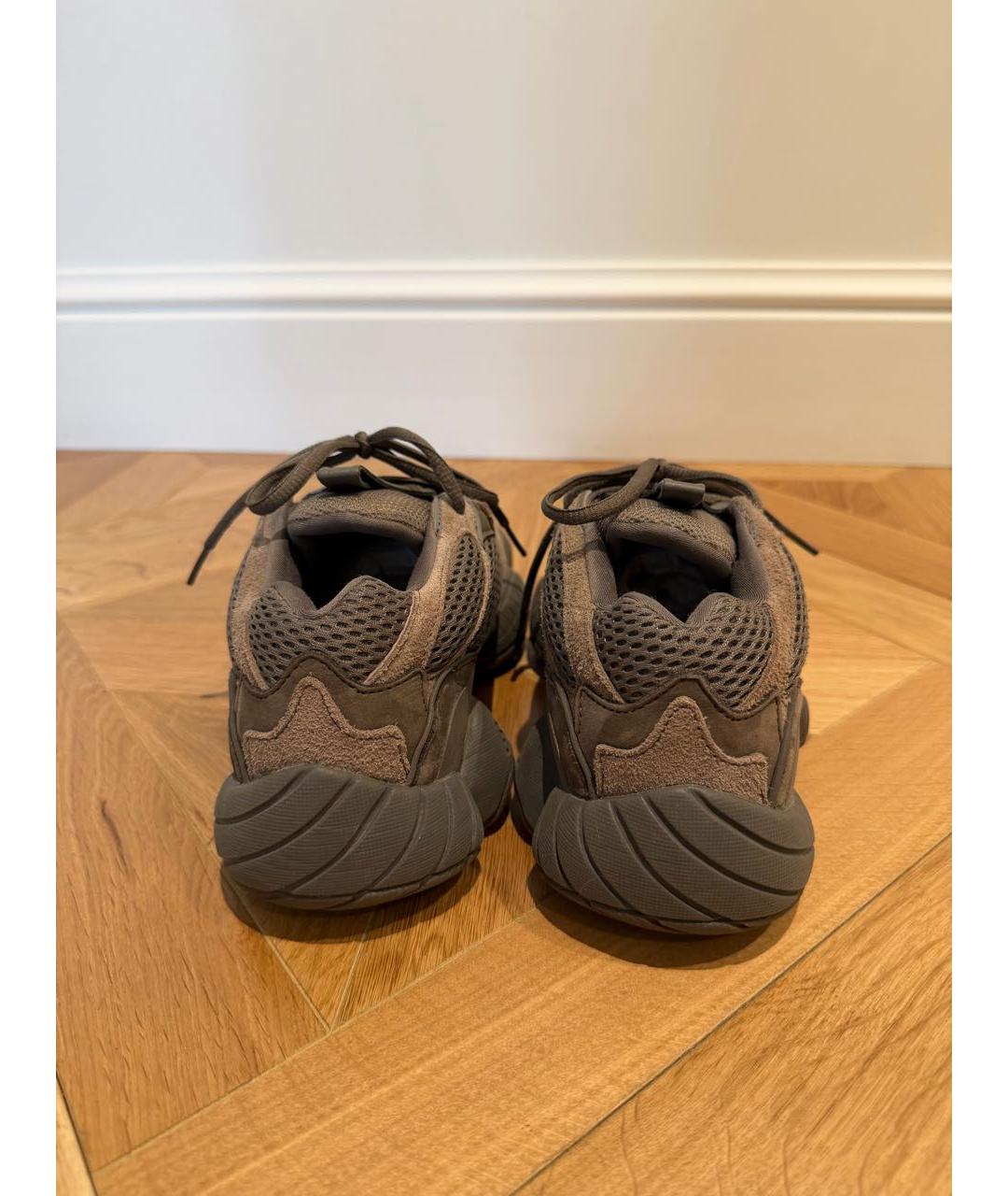 ADIDAS YEEZY Коричневые замшевые кроссовки, фото 4