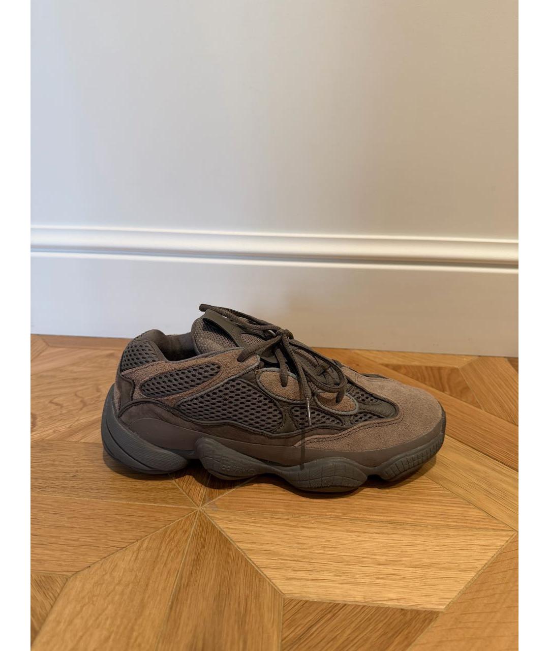 ADIDAS YEEZY Коричневые замшевые кроссовки, фото 7