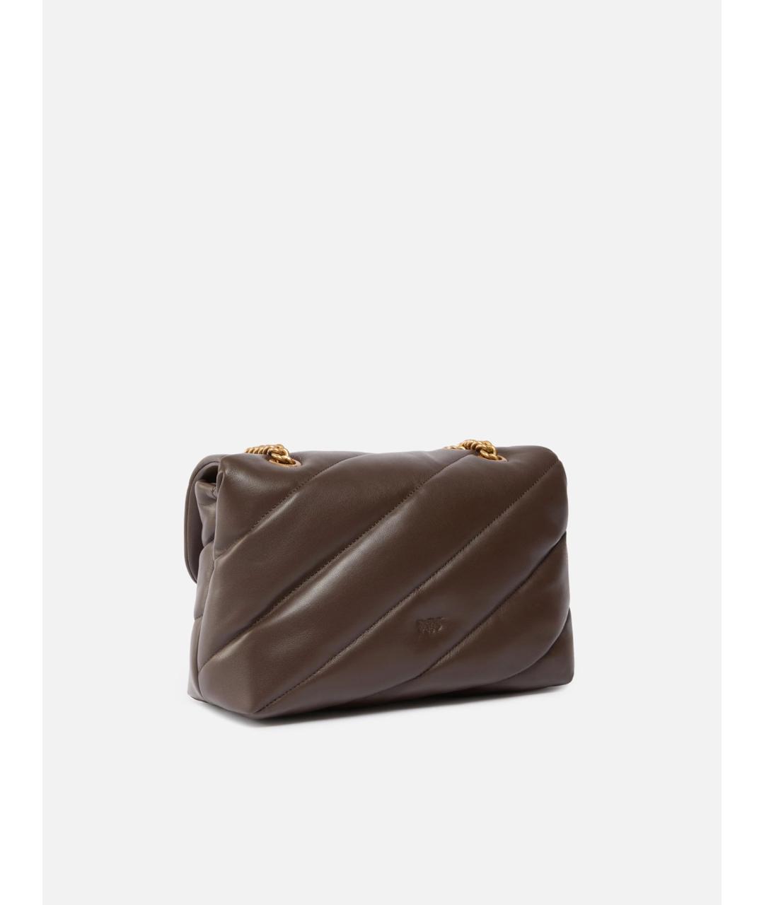 PINKO Коричневая кожаная сумка через плечо, фото 3