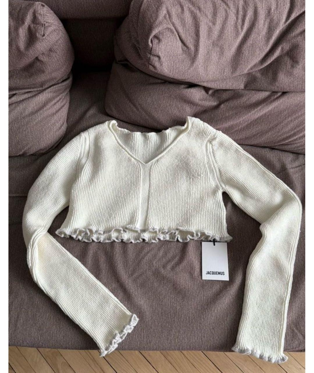 JACQUEMUS Бежевый шерстяной джемпер / свитер, фото 7