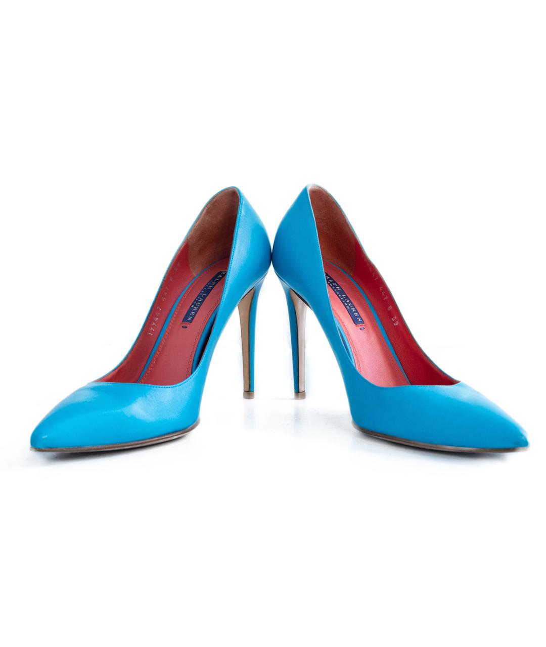 RALPH LAUREN Голубые кожаные туфли, фото 4