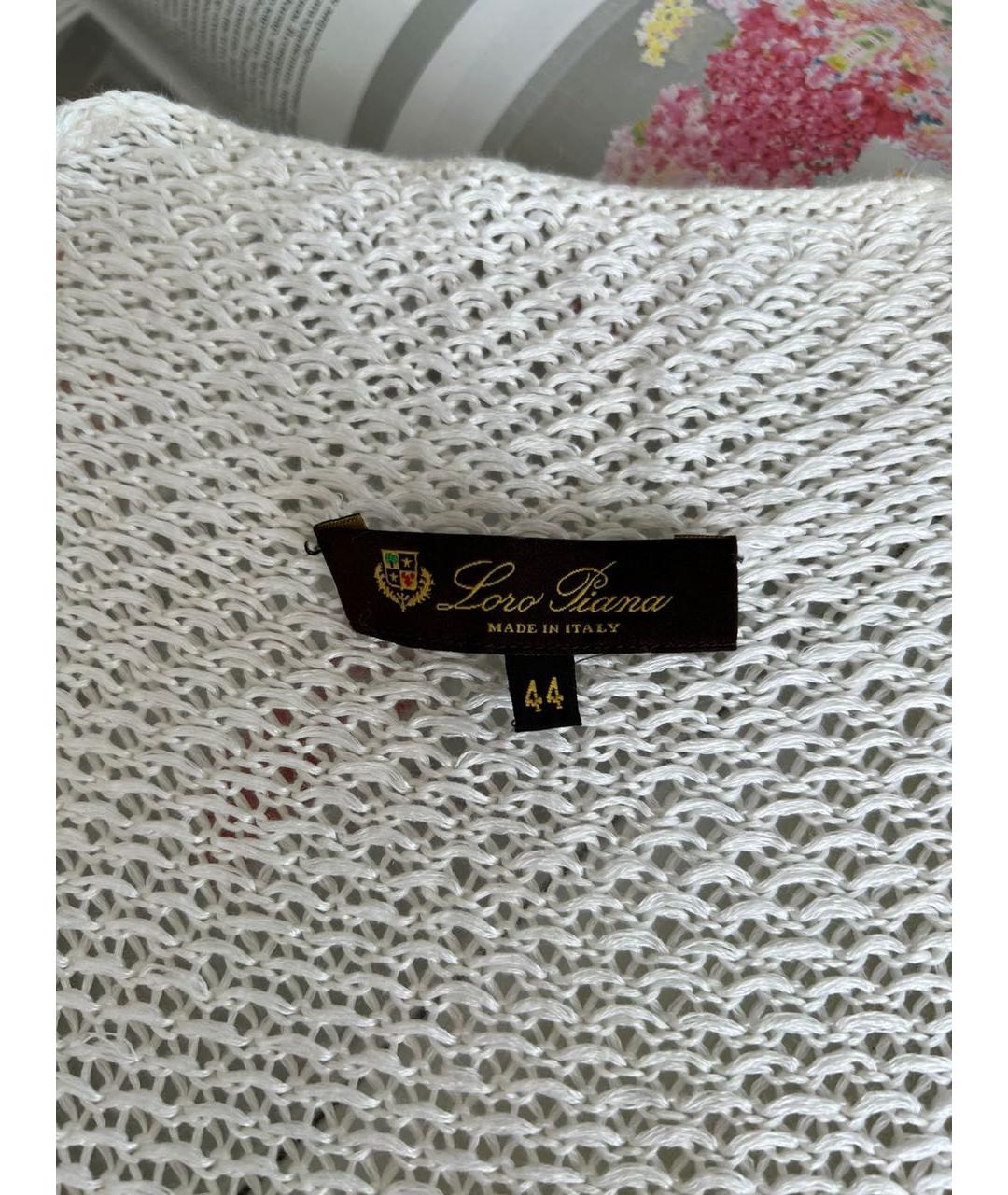 LORO PIANA Белый кардиган, фото 3