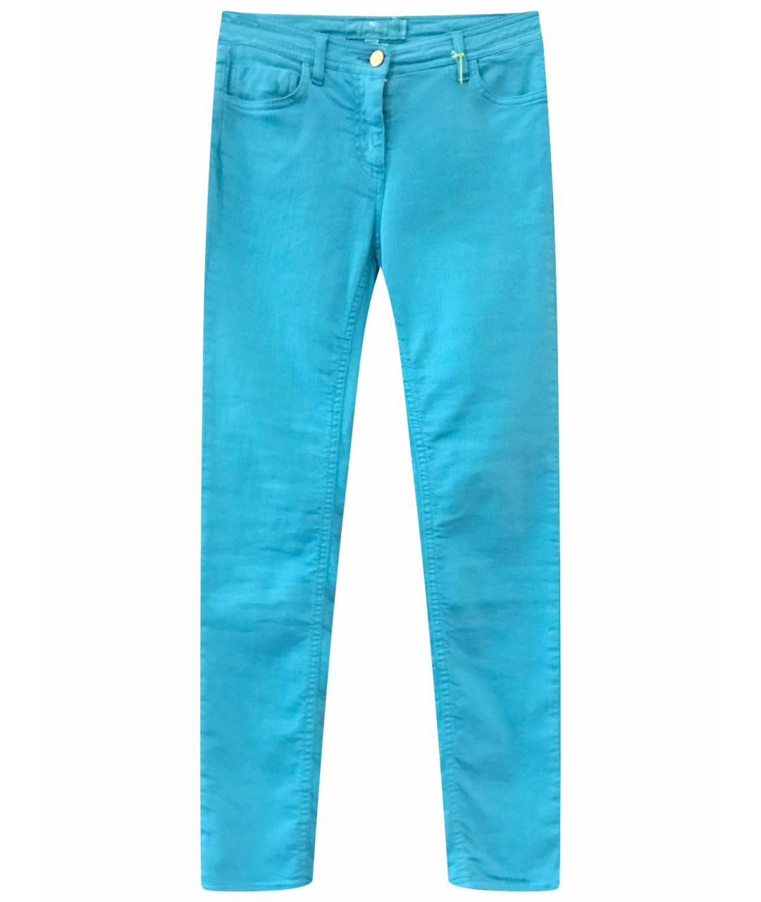 ETRO Бирюзовые хлопко-эластановые джинсы слим, фото 1