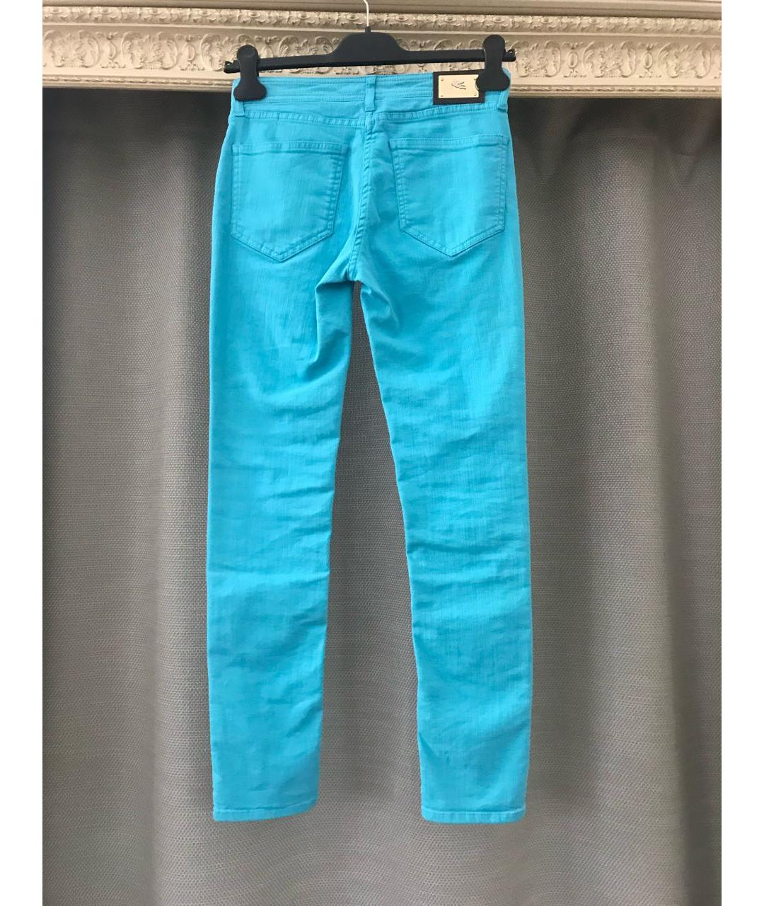 ETRO Бирюзовые хлопко-эластановые джинсы слим, фото 7