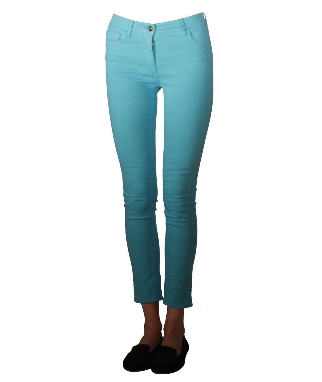 ETRO Бирюзовые хлопко-эластановые джинсы слим, фото 3