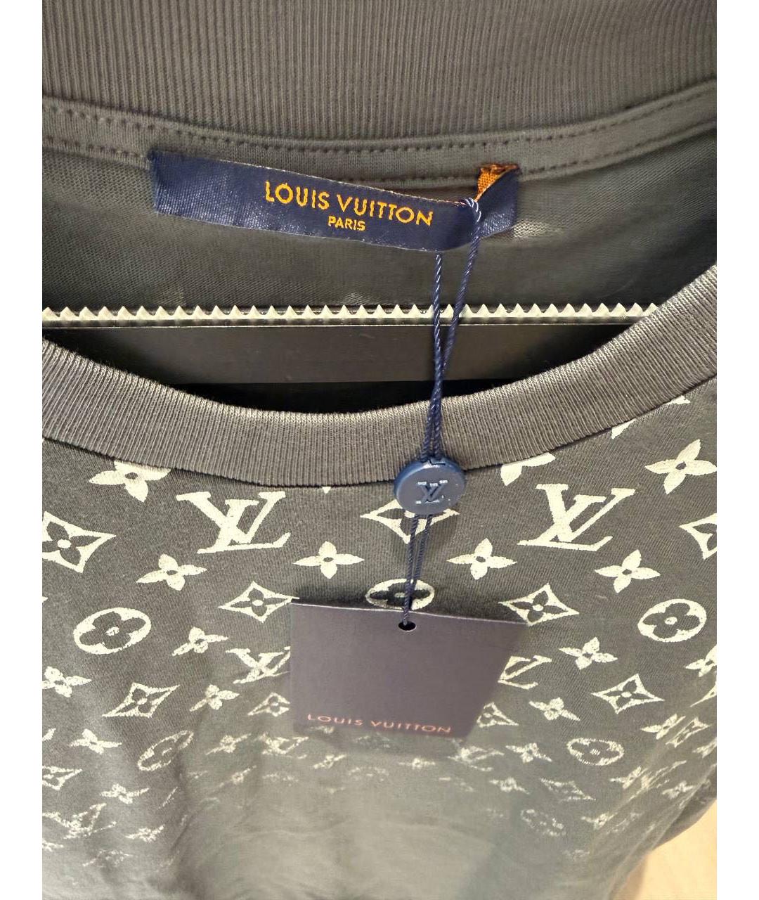 LOUIS VUITTON Антрацитовая хлопковая футболка, фото 3