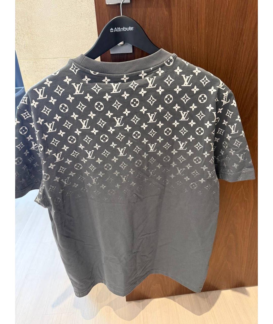 LOUIS VUITTON Антрацитовая хлопковая футболка, фото 2