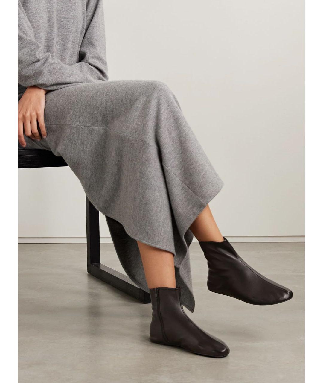 THE ROW Черные кожаные ботильоны, фото 2