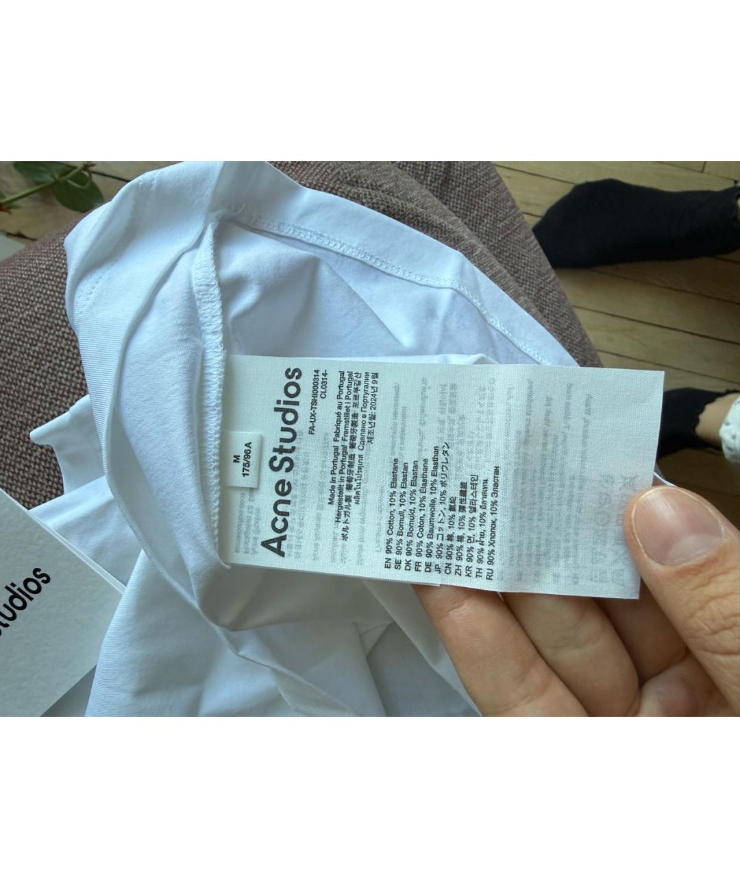 ACNE STUDIOS Белая хлопковая майка, фото 4