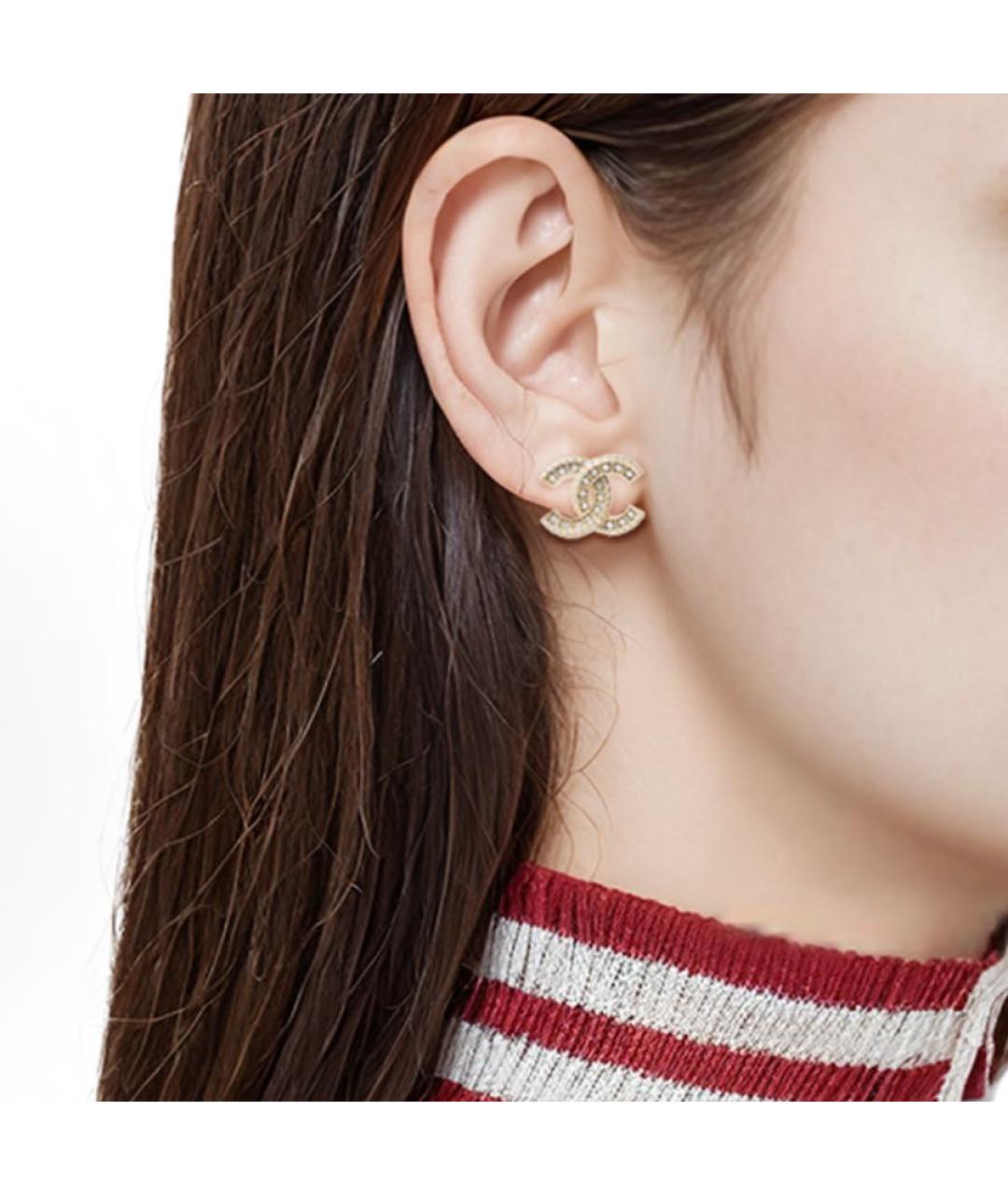 CHANEL Золотые металлические серьги, фото 4