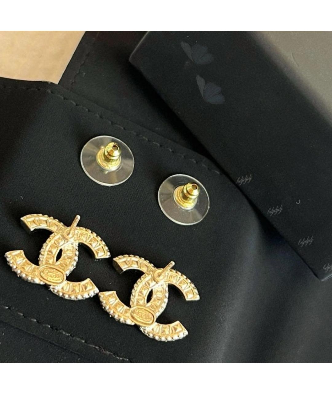 CHANEL Золотые металлические серьги, фото 2