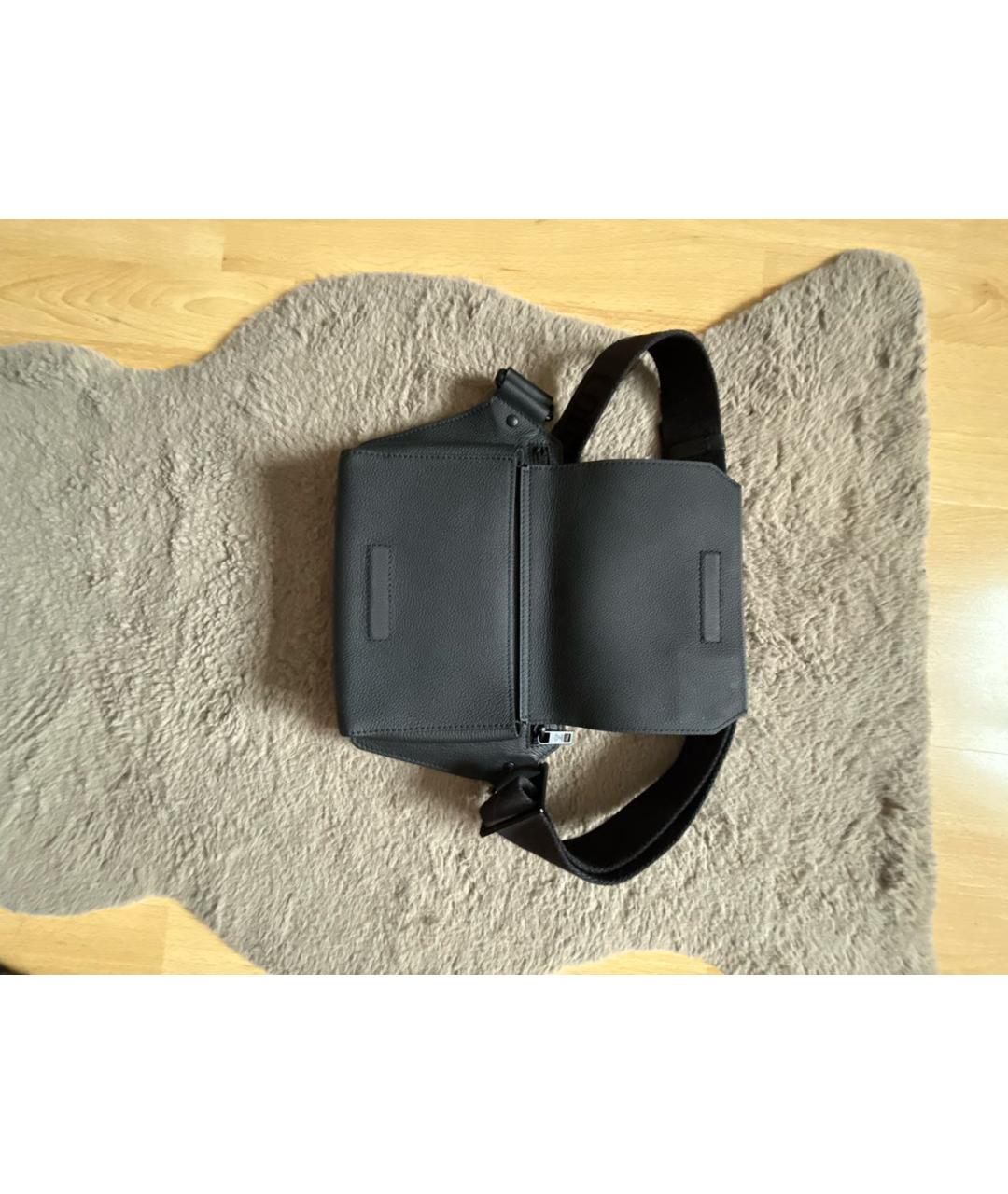 LOUIS VUITTON Черная кожаная поясная сумка, фото 7