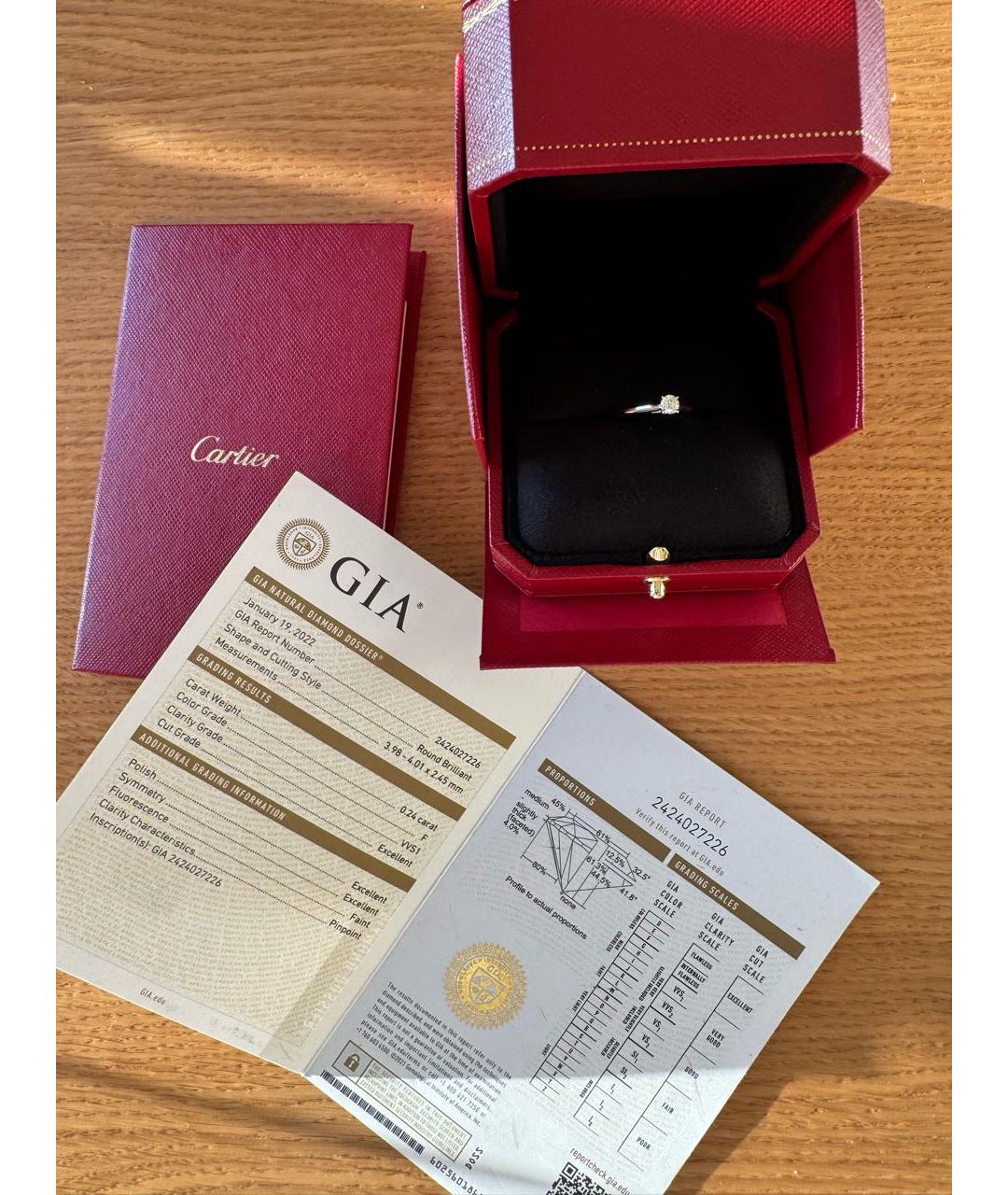 CARTIER Серебряное платиновое кольцо, фото 2