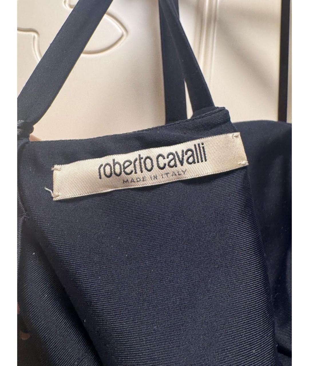 ROBERTO CAVALLI Черное велюровое вечернее платье, фото 3