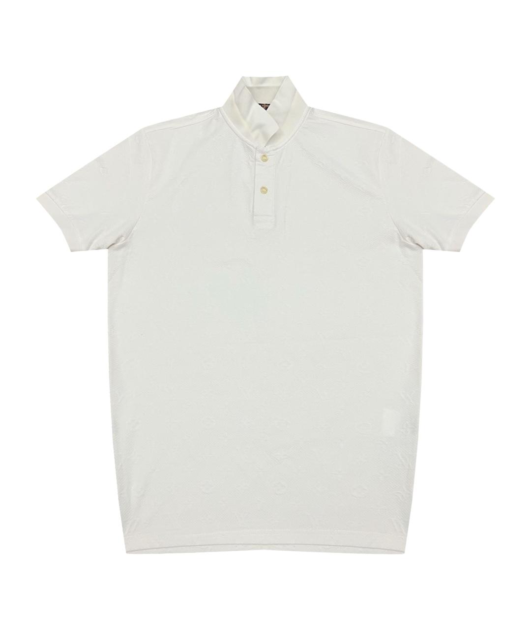 LOUIS VUITTON Белое хлопко-эластановое поло с коротким рукавом, фото 1