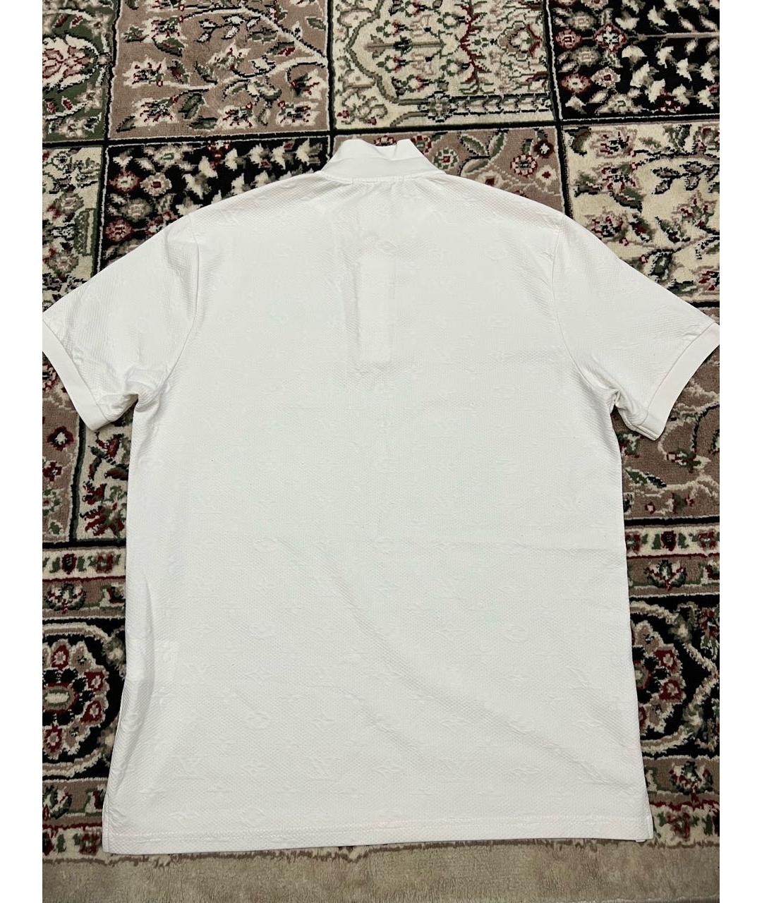 LOUIS VUITTON Белое хлопко-эластановое поло с коротким рукавом, фото 2