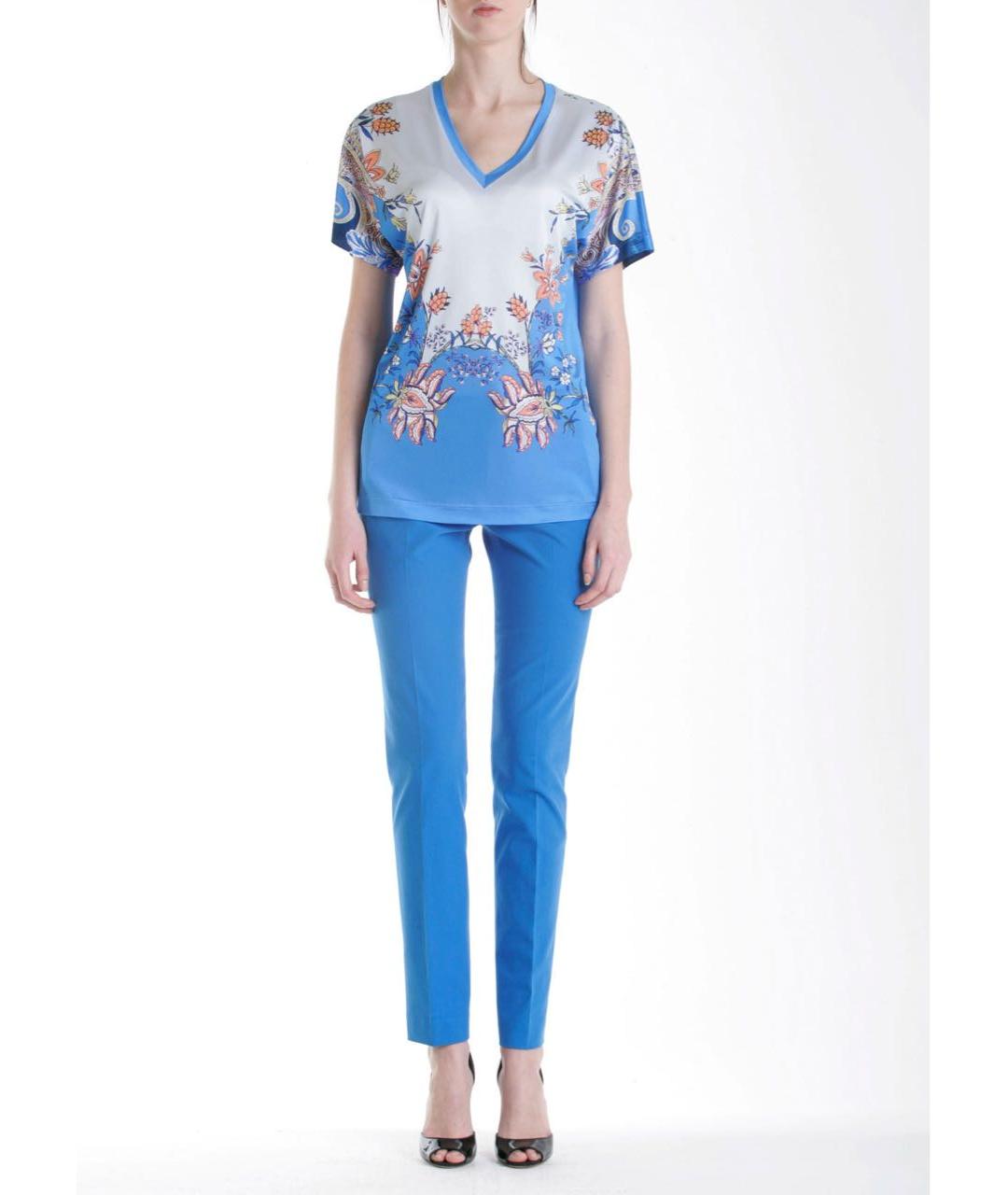 ETRO Бирюзовая вискозная футболка, фото 5