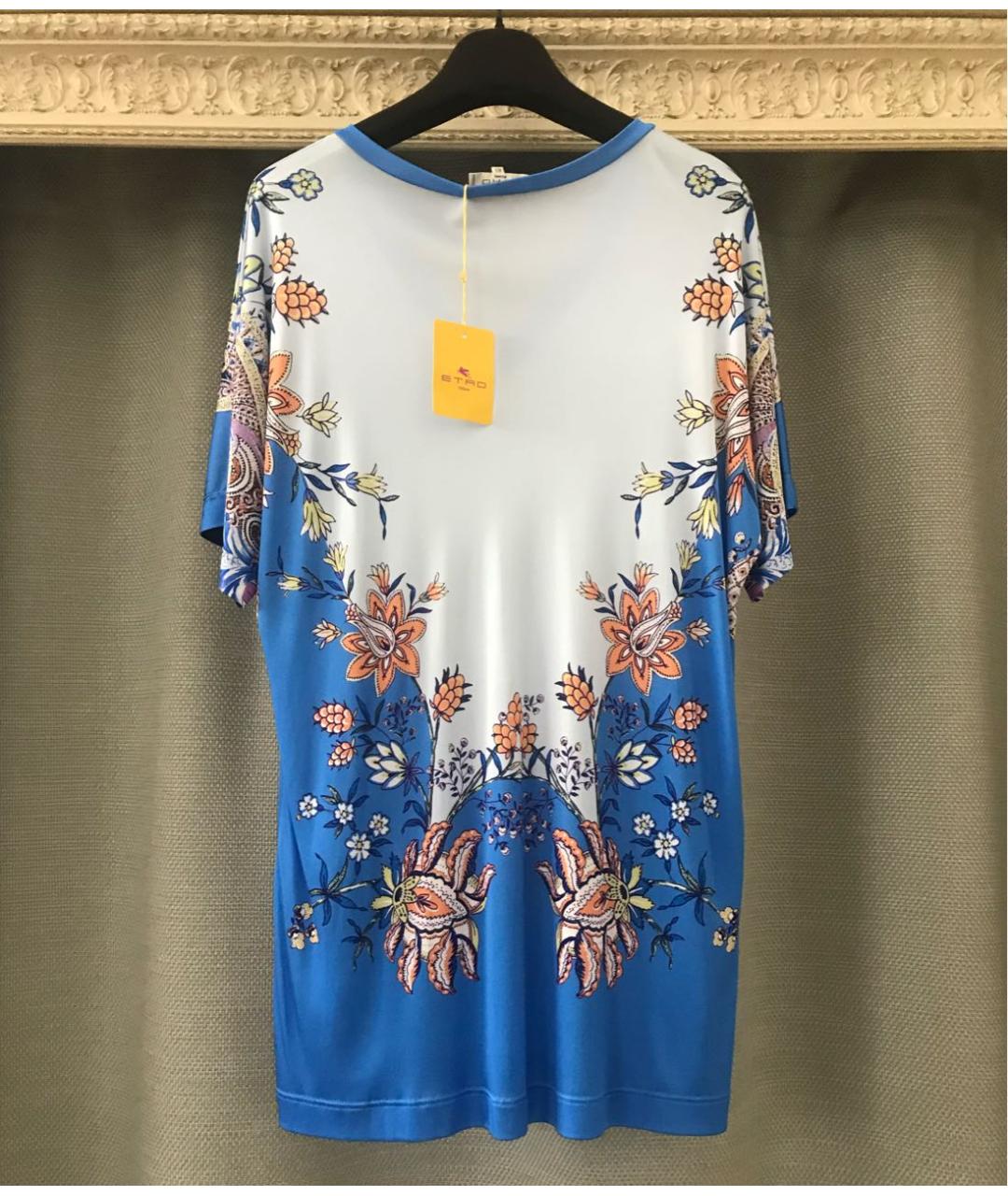 ETRO Бирюзовая вискозная футболка, фото 6