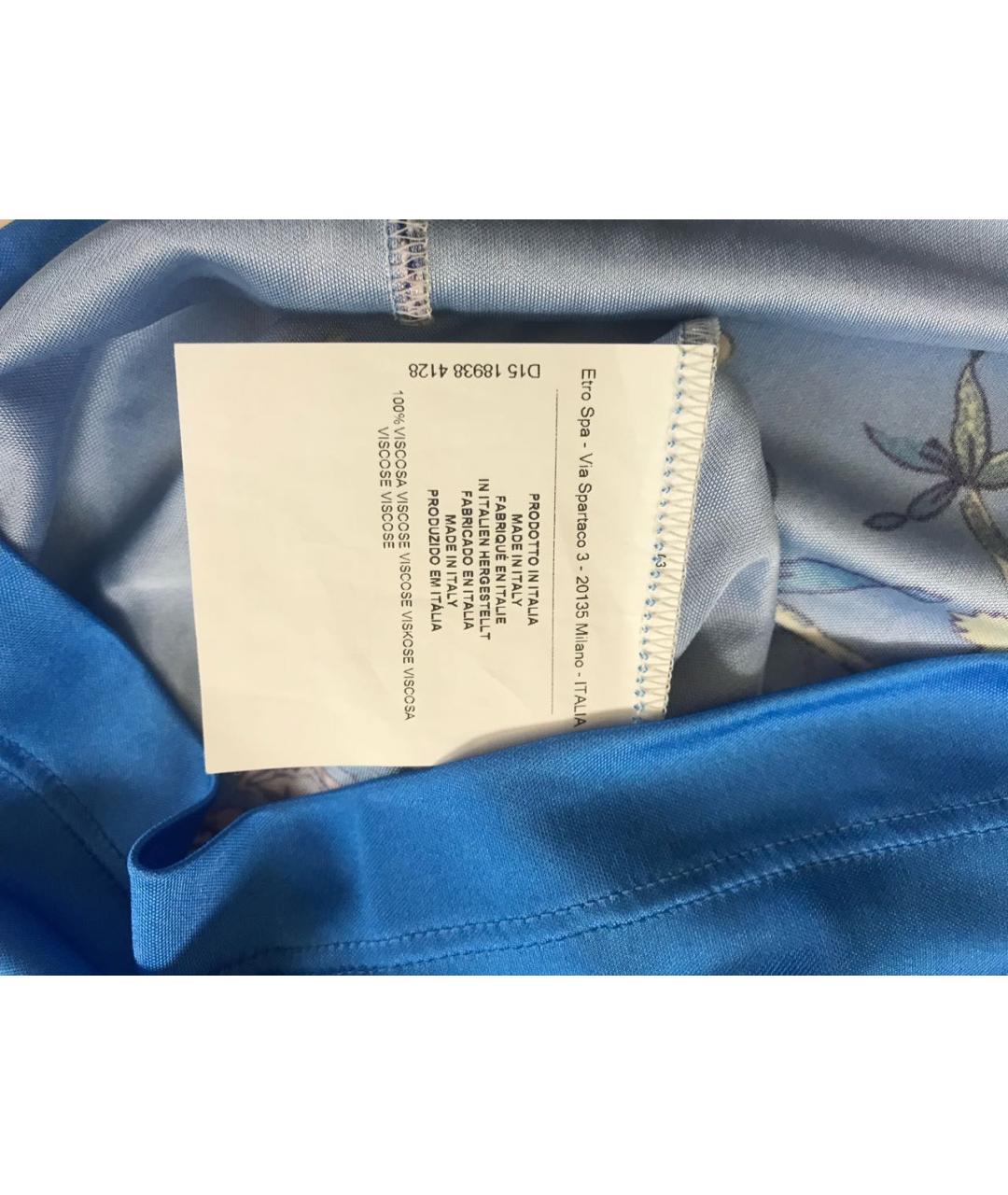 ETRO Бирюзовая вискозная футболка, фото 7