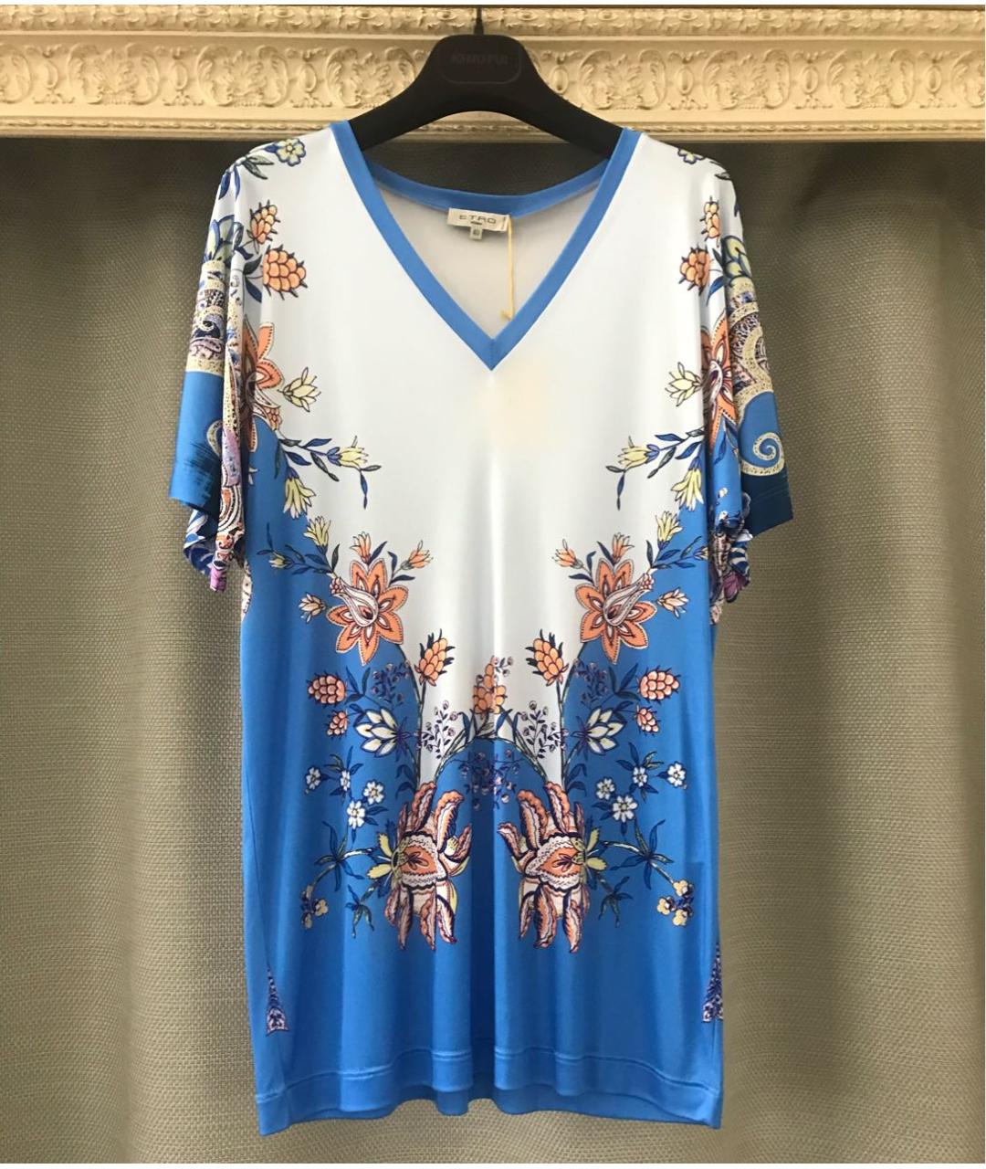 ETRO Бирюзовая вискозная футболка, фото 8