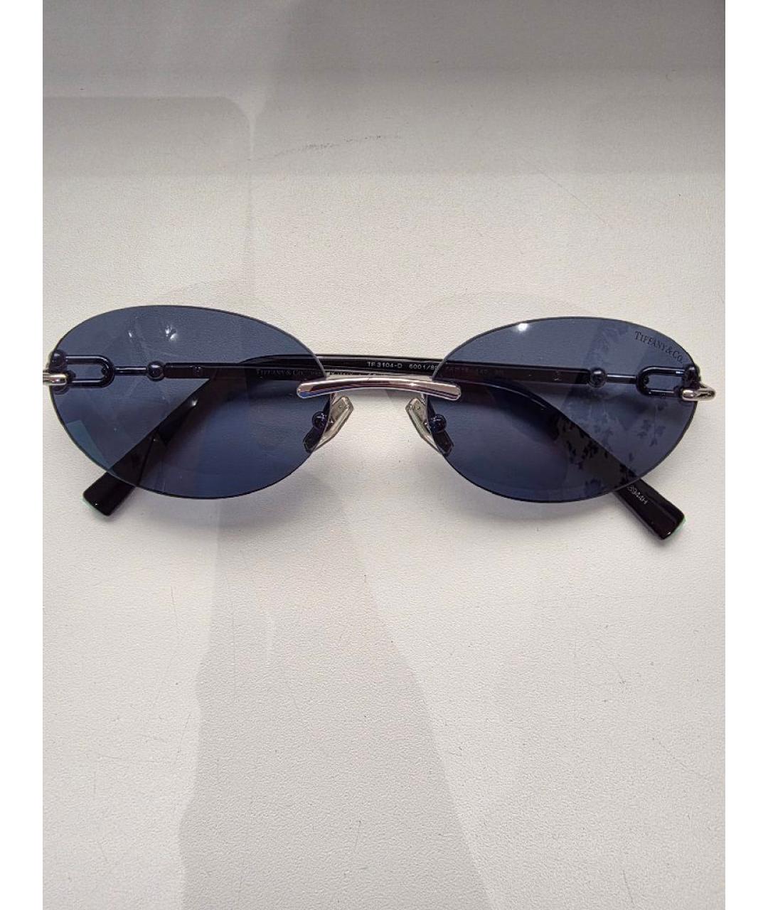 TIFFANY&CO Темно-синие металлические солнцезащитные очки, фото 3