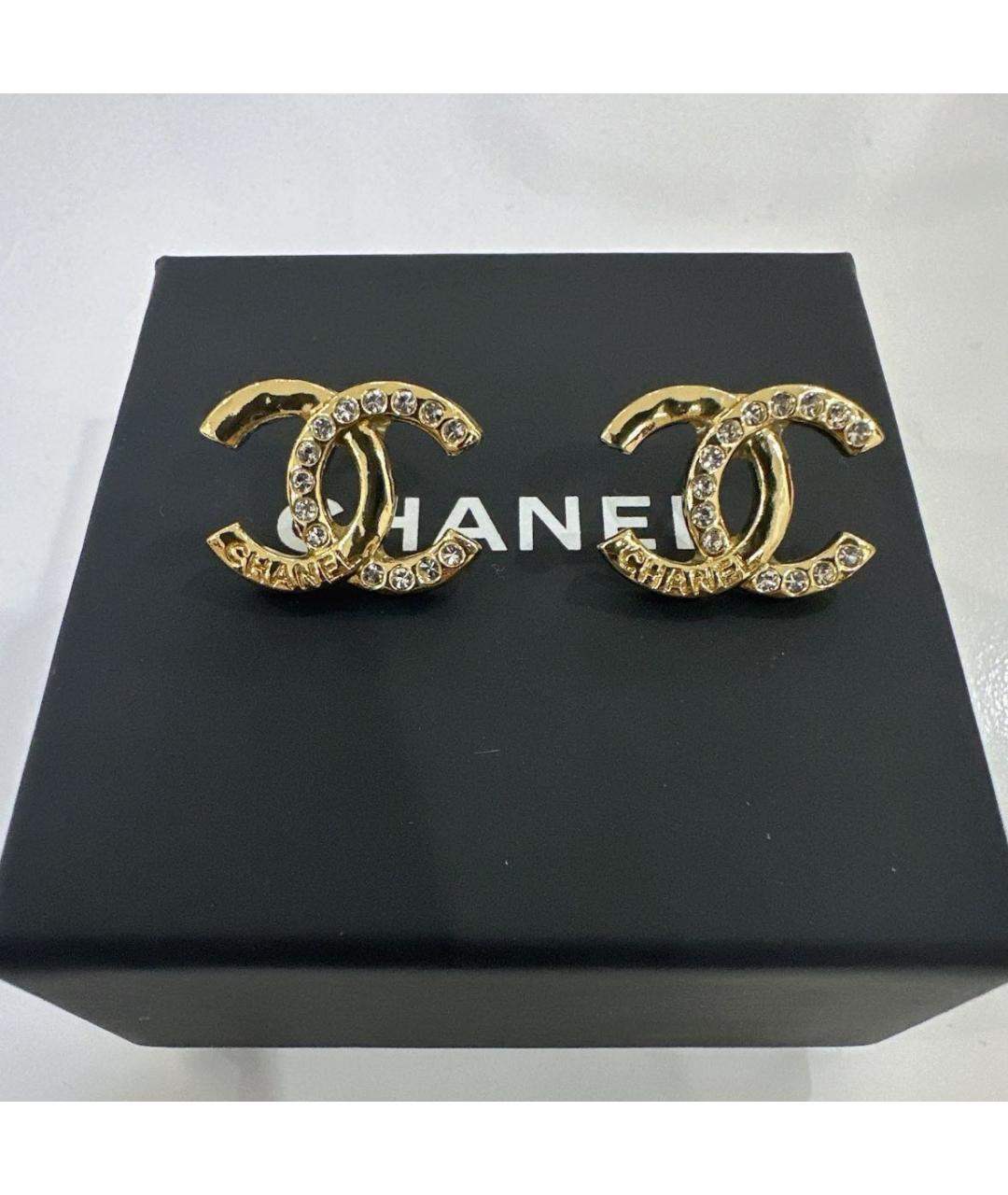 CHANEL Золотые металлические серьги, фото 3