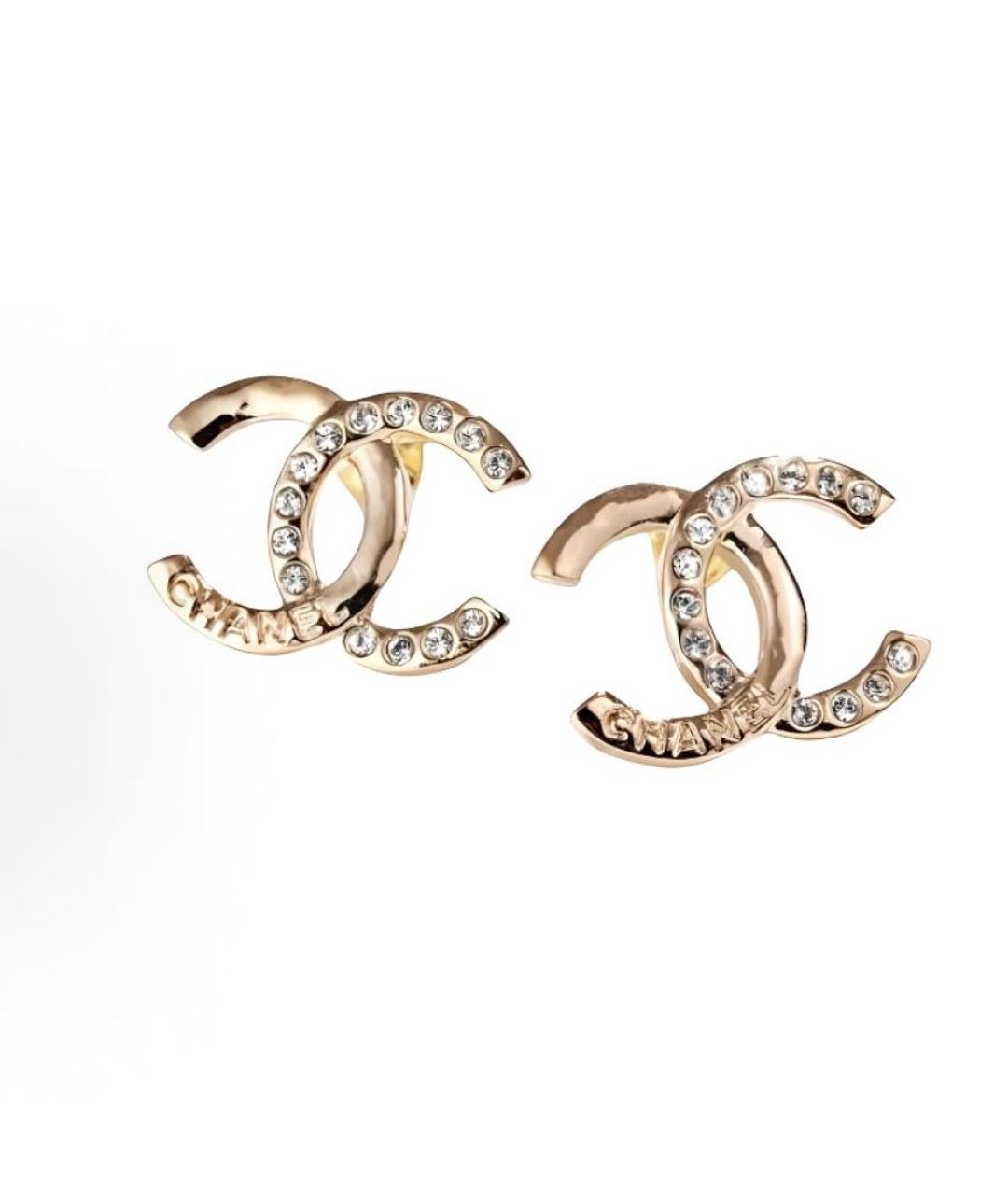 CHANEL Золотые металлические серьги, фото 4