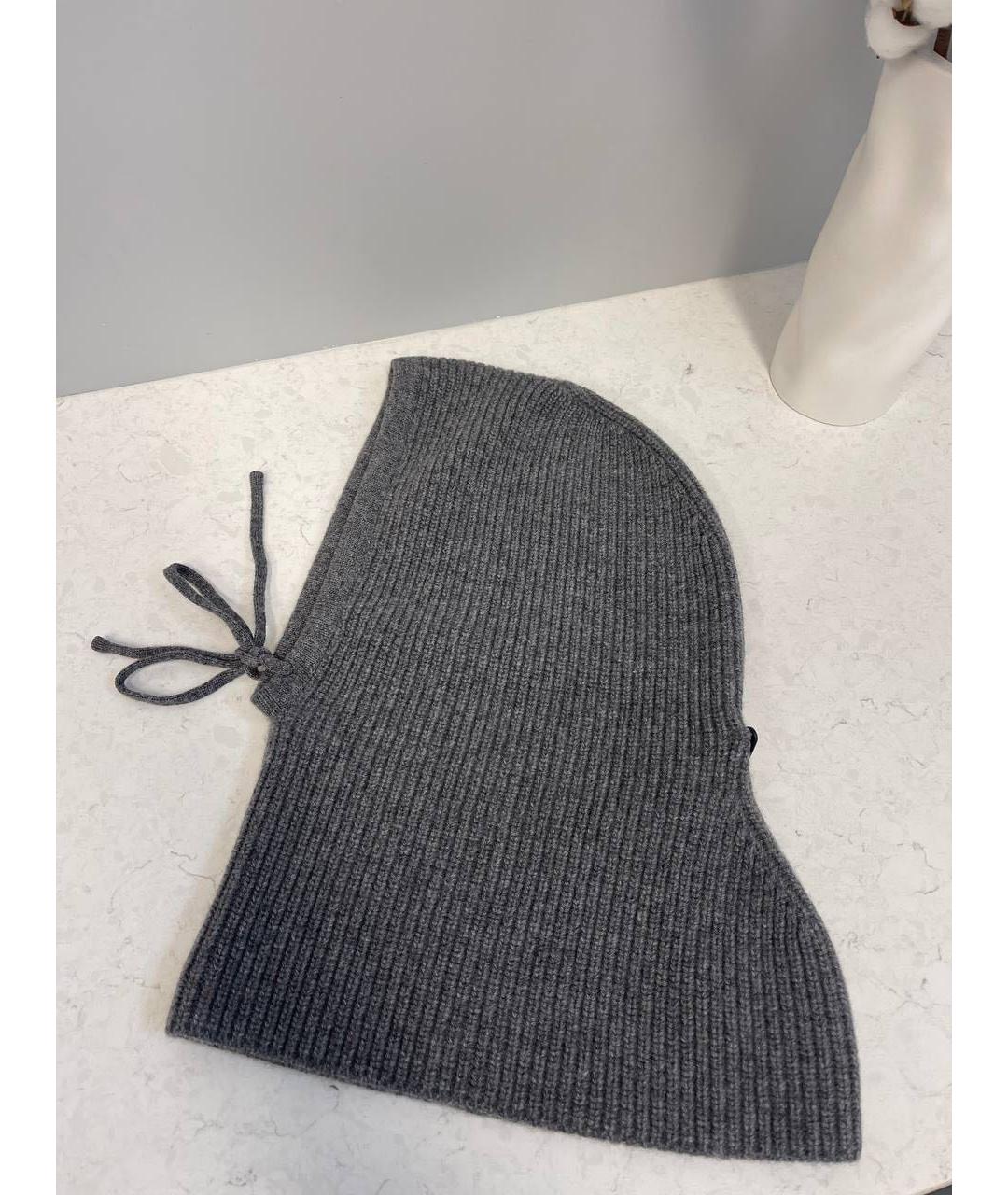 PRADA Серый шерстяной капюшон, фото 4