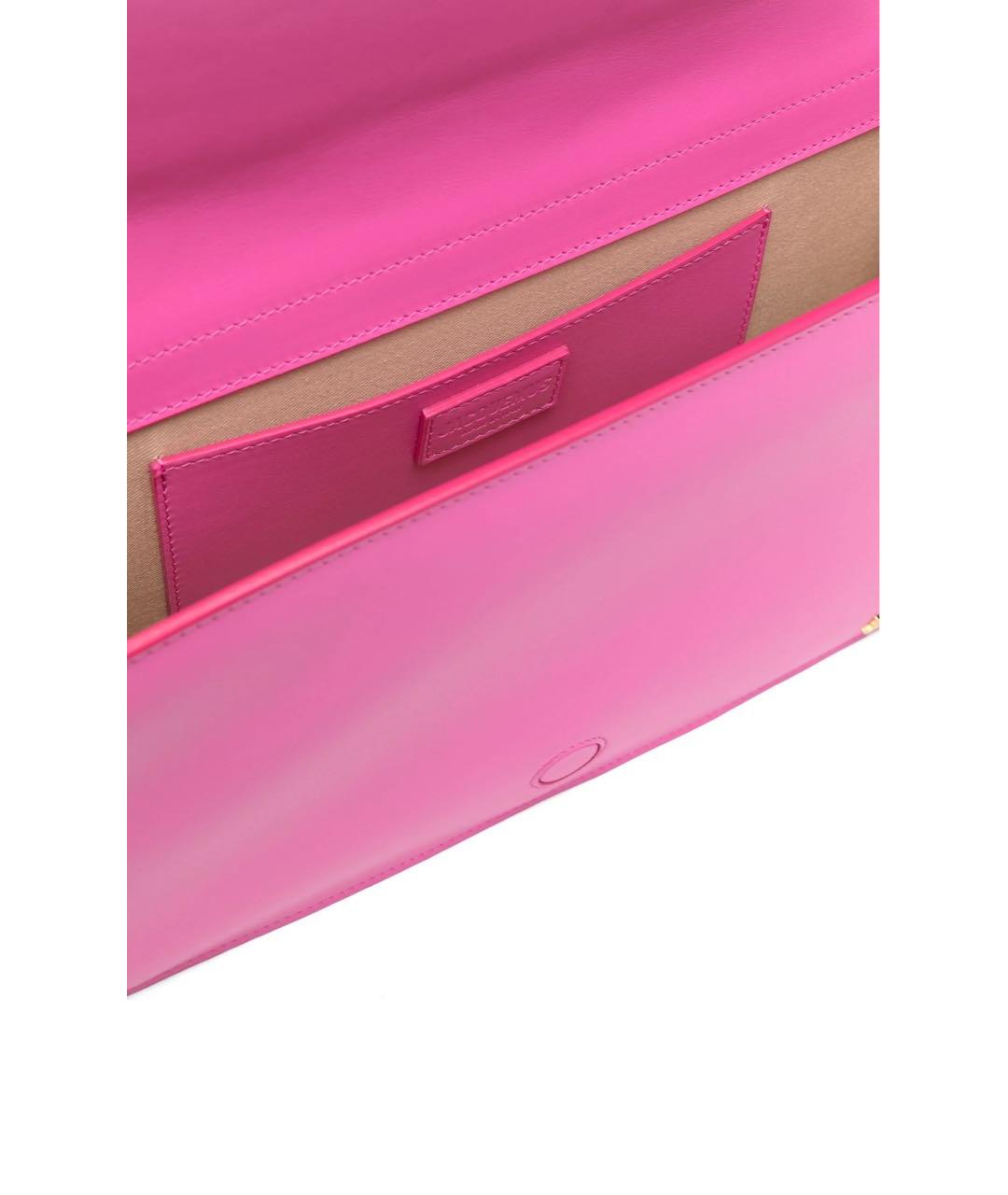 JACQUEMUS Розовая кожаная сумка через плечо, фото 5