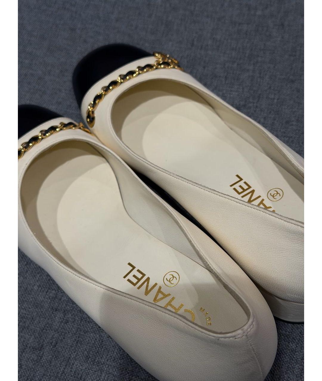 CHANEL Бежевые кожаные туфли, фото 8