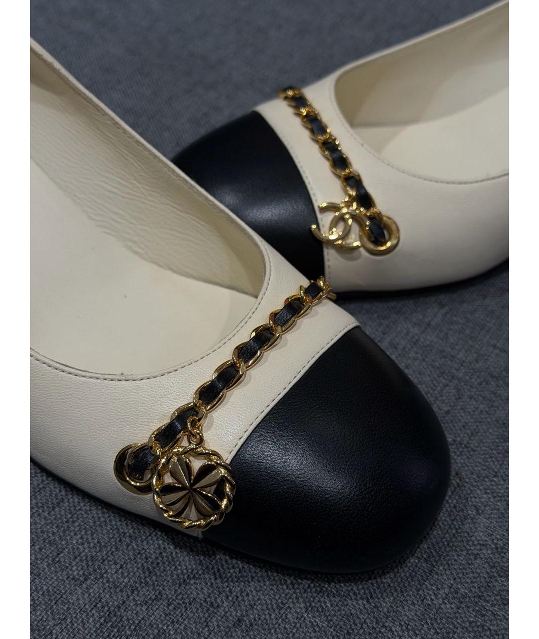 CHANEL Бежевые кожаные туфли, фото 7