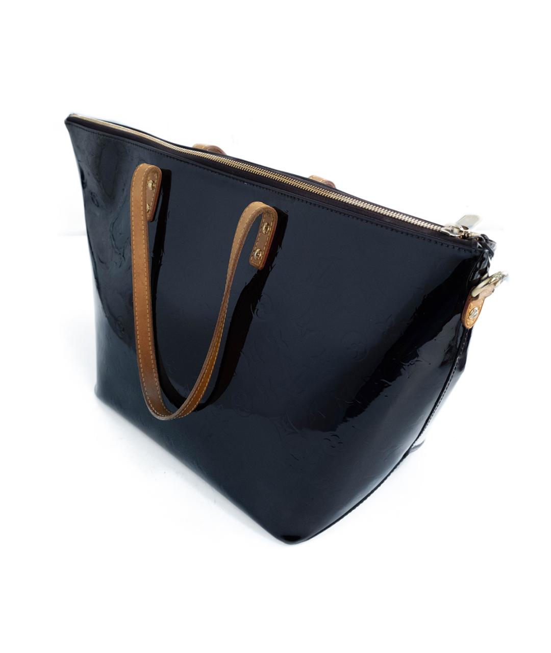 LOUIS VUITTON Бордовая сумка тоут из лакированной кожи, фото 3