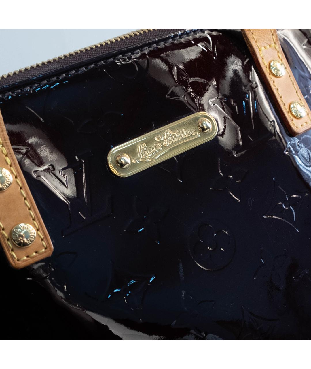 LOUIS VUITTON Бордовая сумка тоут из лакированной кожи, фото 4