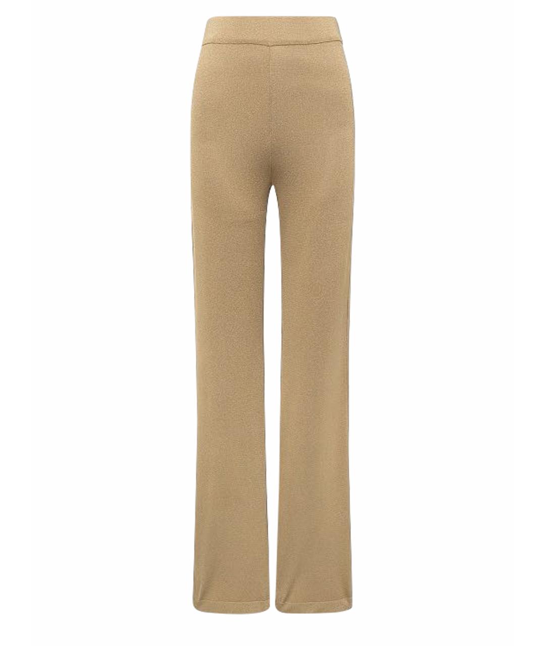 ALBERTA FERRETTI Золотые прямые брюки, фото 1