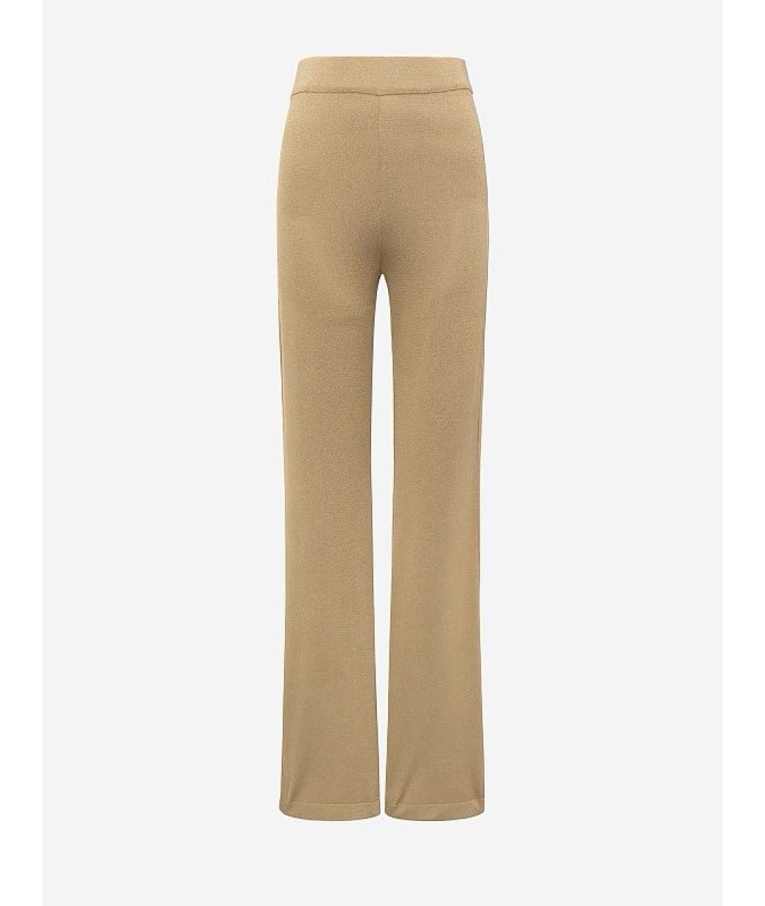 ALBERTA FERRETTI Золотые прямые брюки, фото 7