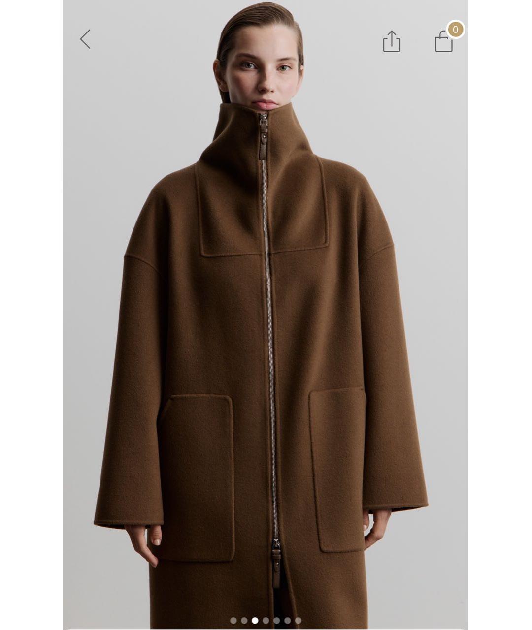 12 STOREEZ Коричневое шерстяное пальто, фото 5