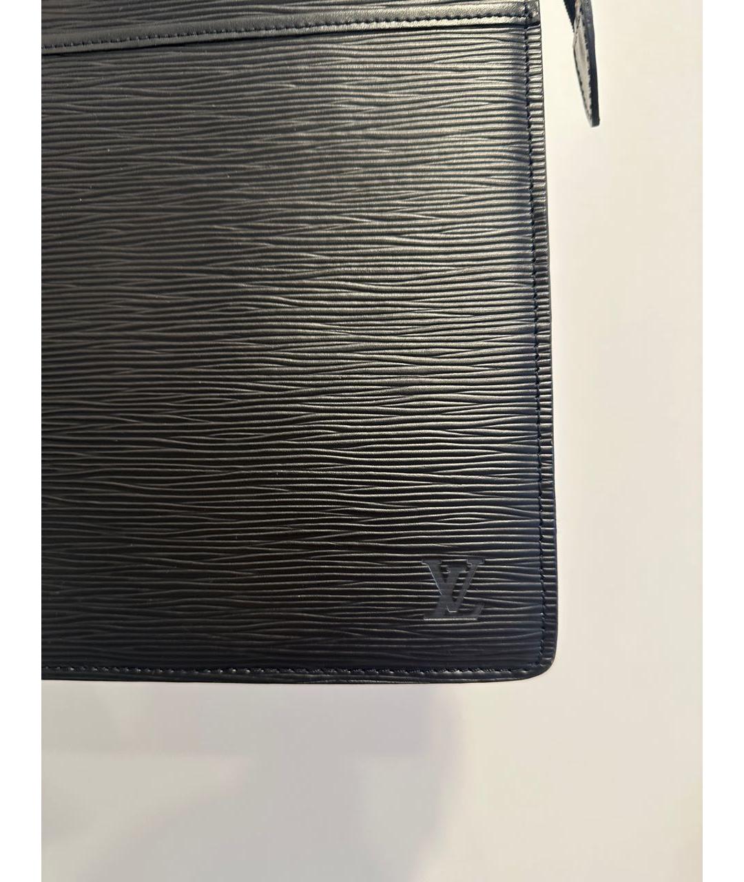 LOUIS VUITTON Черная кожаная сумка тоут, фото 2