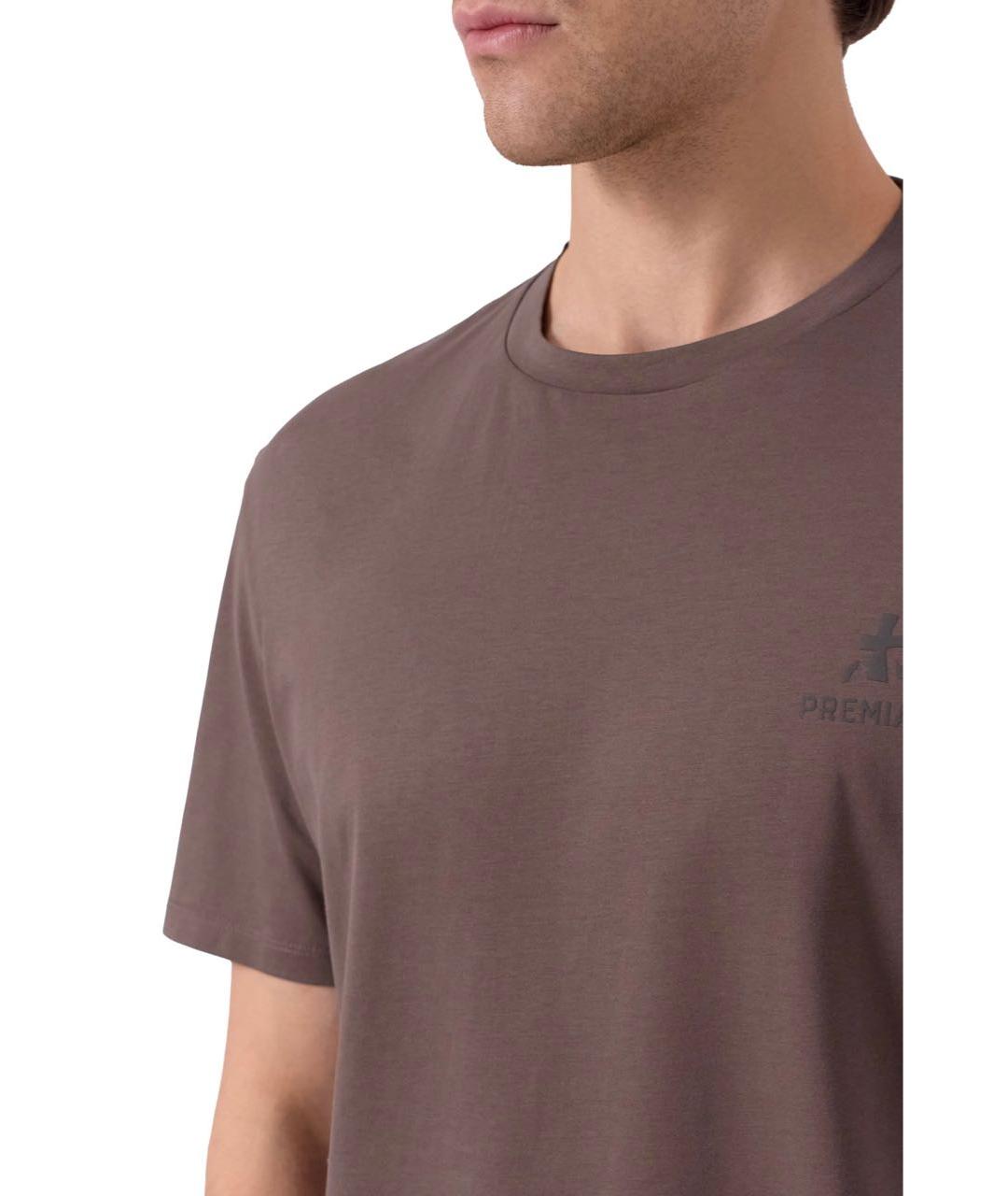 PREMIATA Коричневая хлопковая футболка, фото 4
