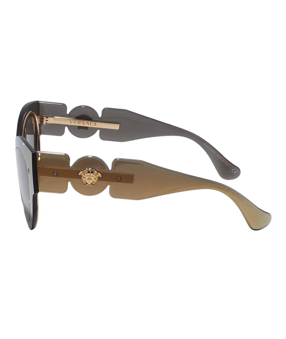VERSACE Коричневые пластиковые солнцезащитные очки, фото 3