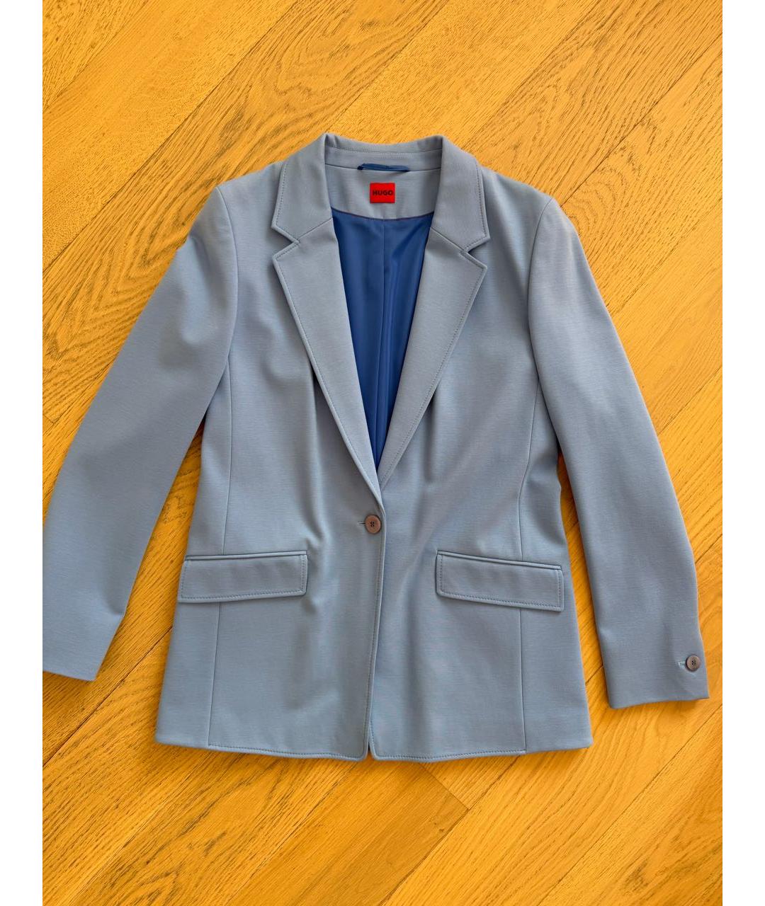 HUGO Голубой вискозный жакет/пиджак, фото 8