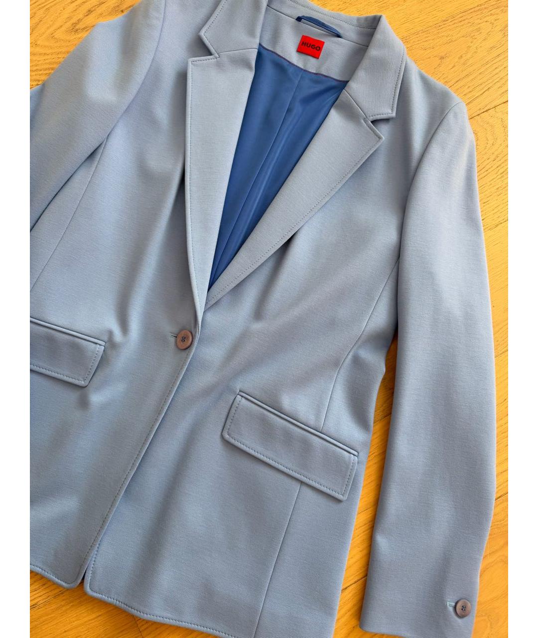 HUGO Голубой вискозный жакет/пиджак, фото 4
