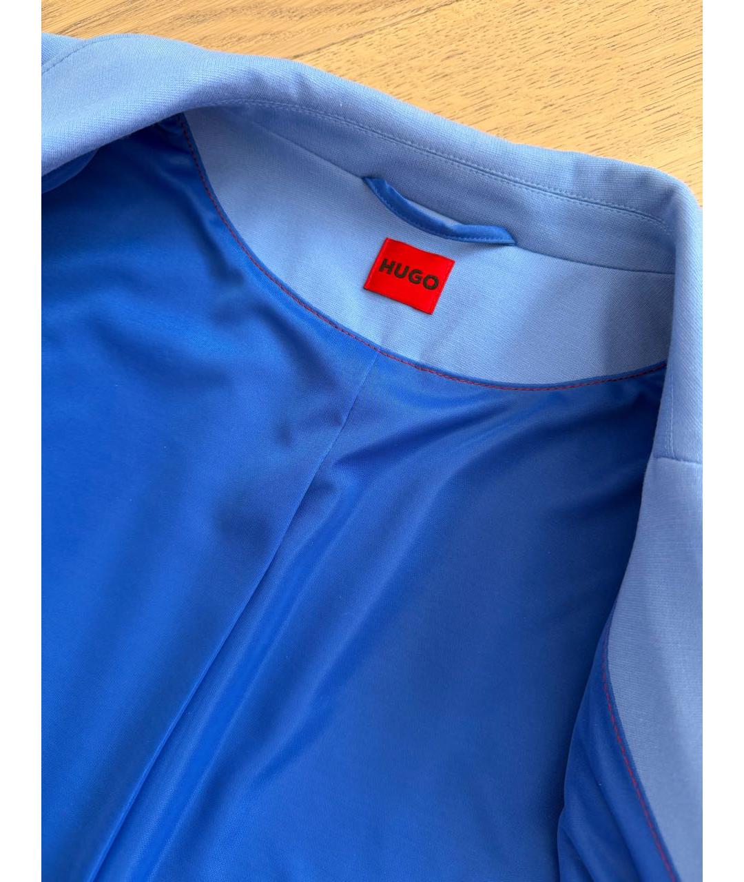 HUGO Голубой вискозный жакет/пиджак, фото 6