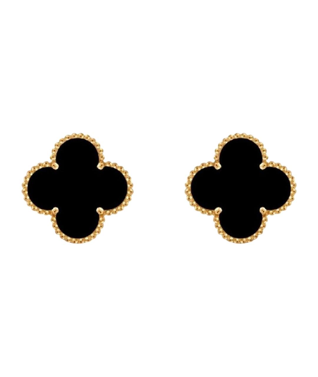 VAN CLEEF & ARPELS Черные серьги из желтого золота, фото 1