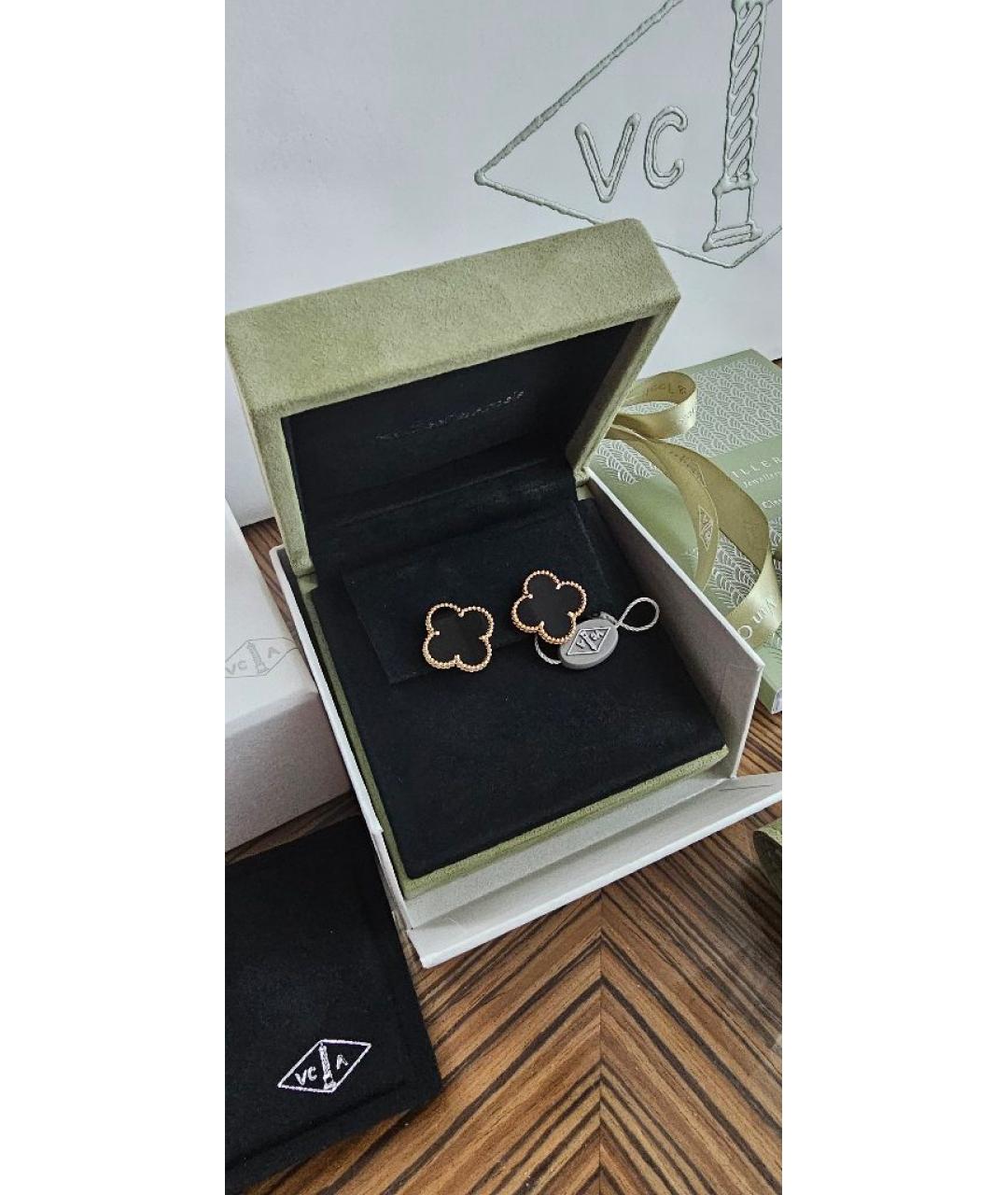 VAN CLEEF & ARPELS Черные серьги из желтого золота, фото 6