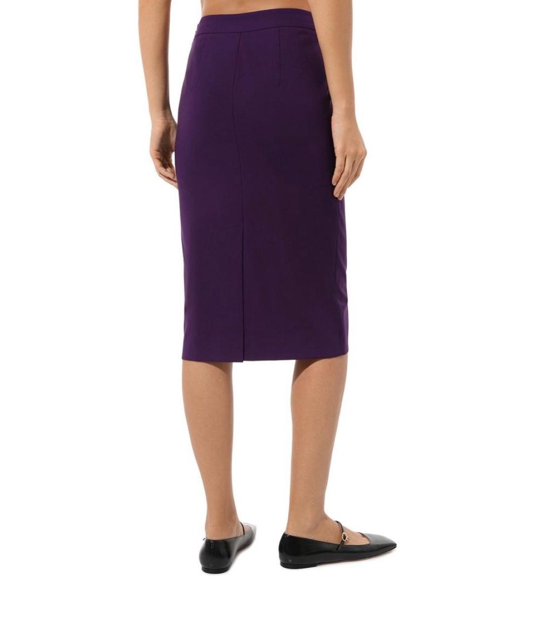 ALBERTA FERRETTI Фиолетовая юбка миди, фото 5